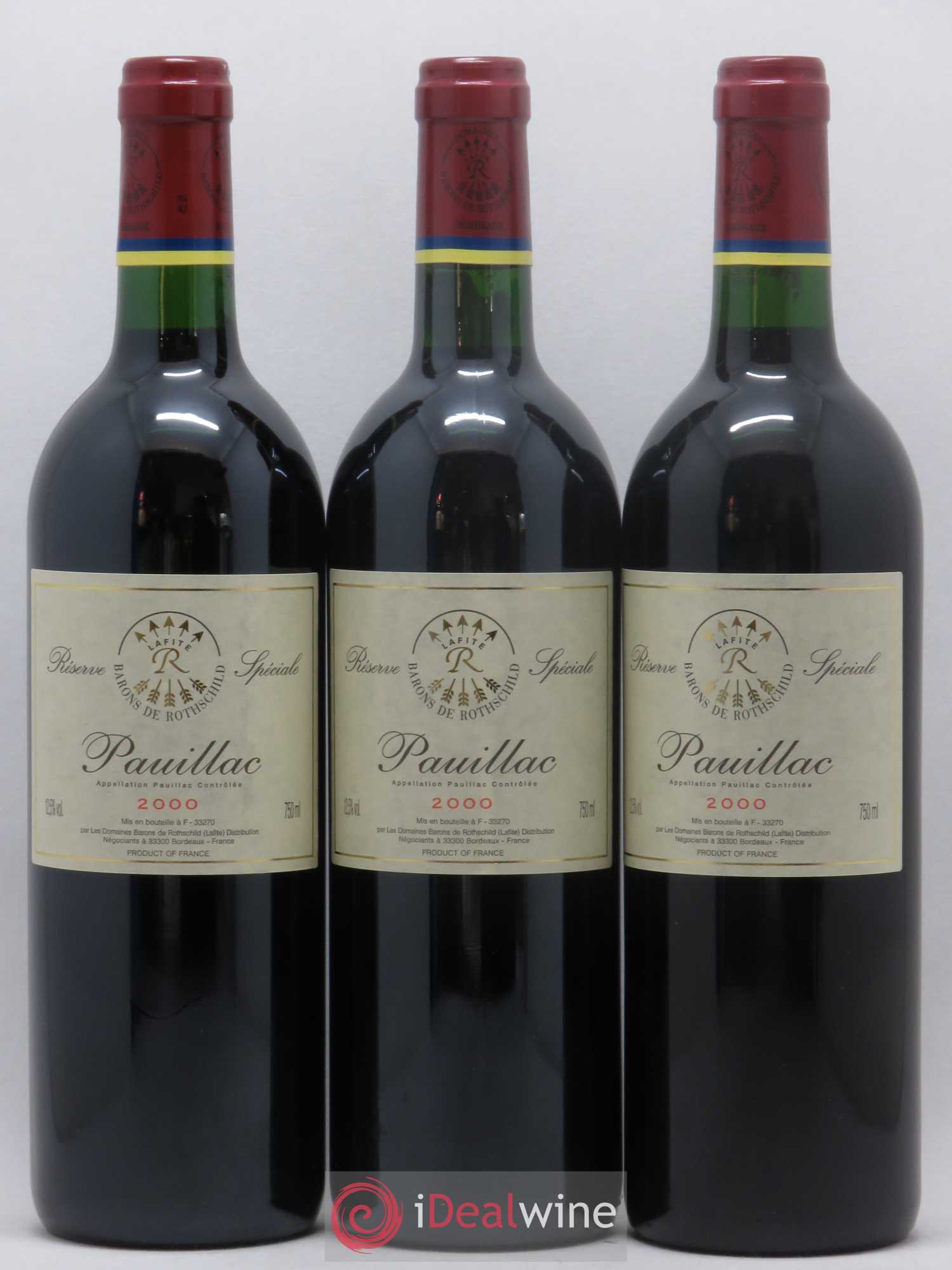 Pauillac Réserve Spéciale Barons de Rothschild 2000 - Lot de 3 bouteilles - 0