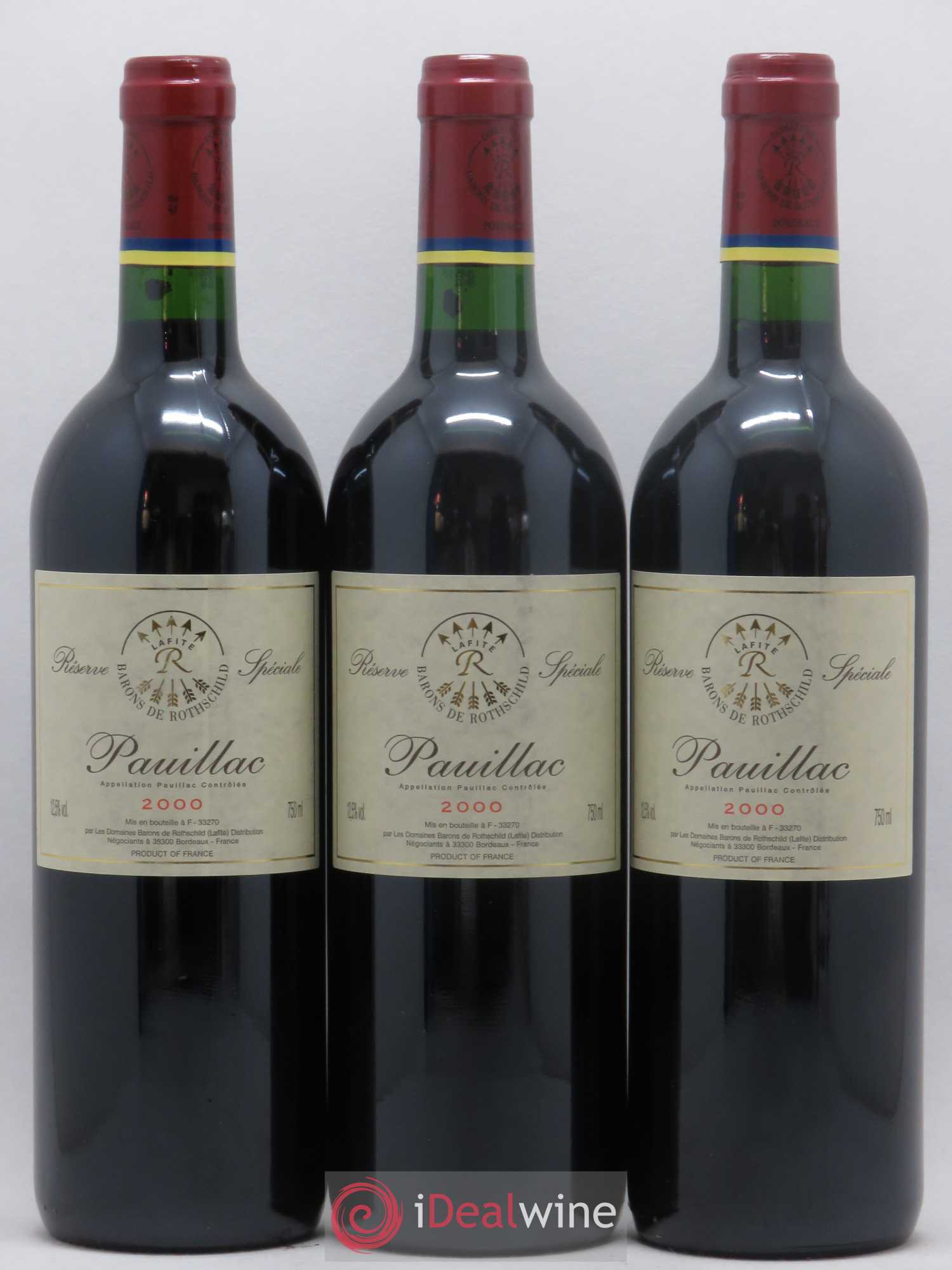 Pauillac Réserve Spéciale Barons de Rothschild 2000 - Lot de 3 bouteilles - 0