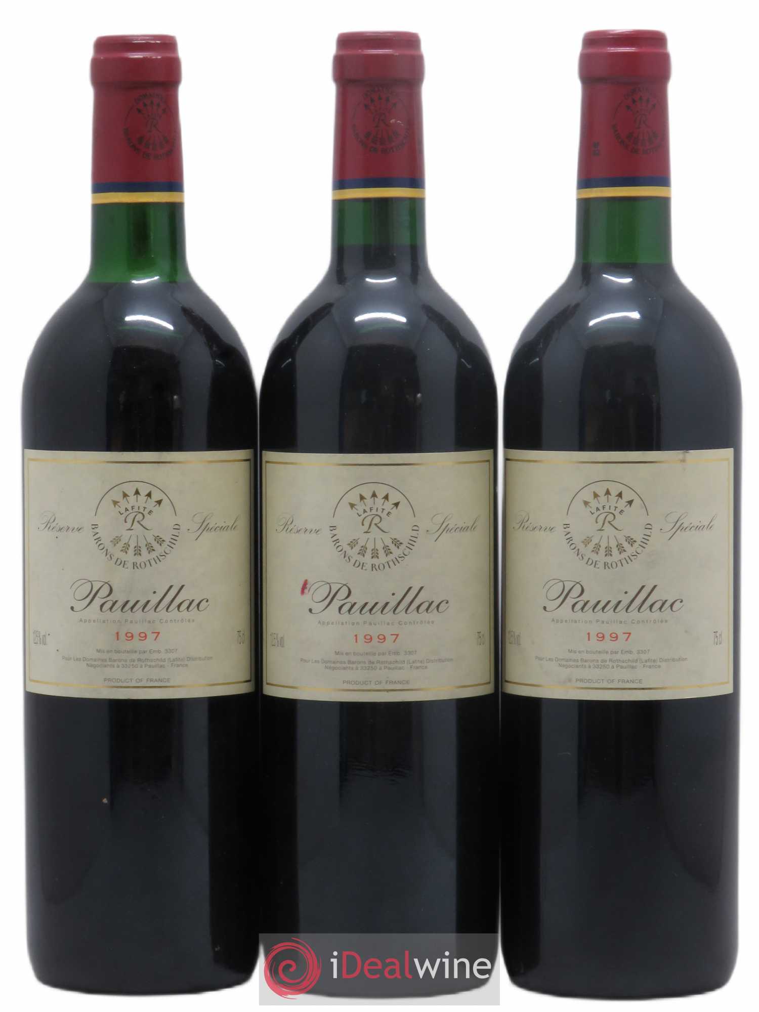 Pauillac Réserve Spéciale Barons de Rothchild (sans prix de réserve) 1997 - Lot de 3 bouteilles - 0