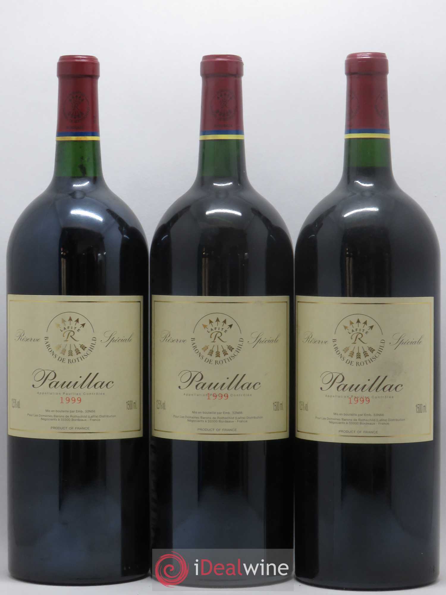 Pauillac Réserve Spéciale Barons de Rothschild 1999 - Lot de 3 magnums - 0