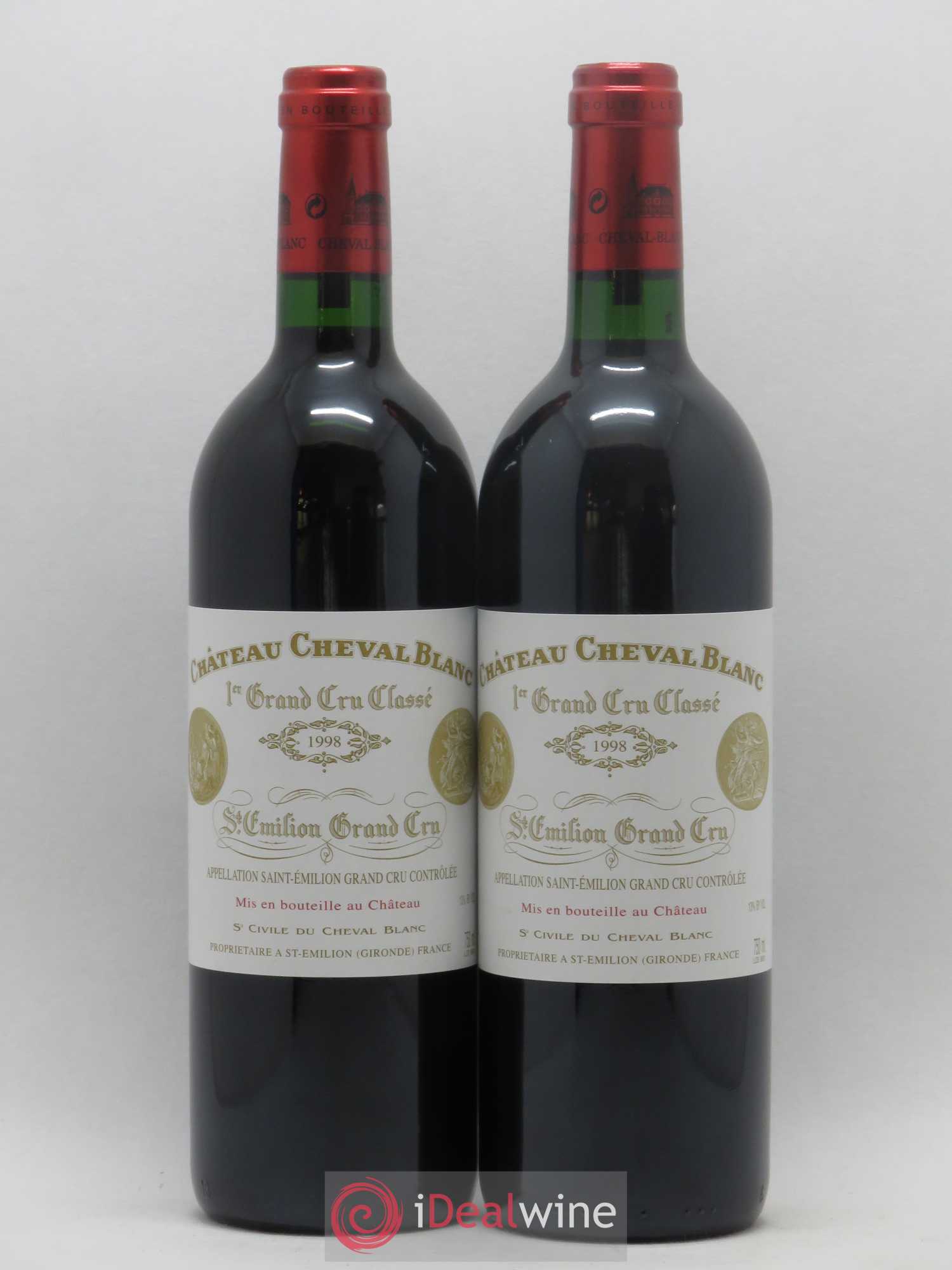Château Cheval Blanc 1er Grand Cru Classé A 1998 - Lot de 2 bouteilles - 0