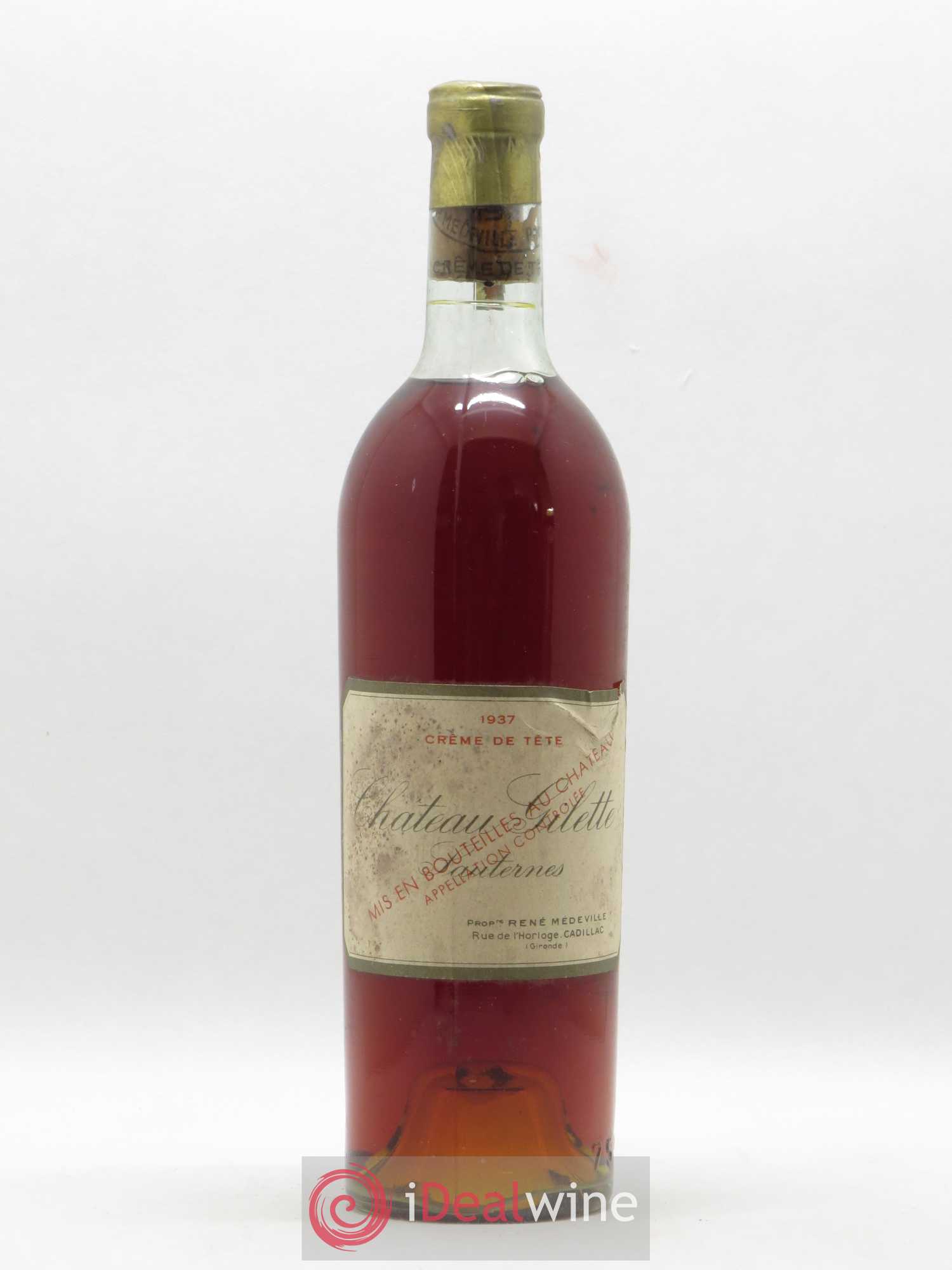 Château Gilette - Crème de Tête 1937 - Lot de 1 bouteille - 0