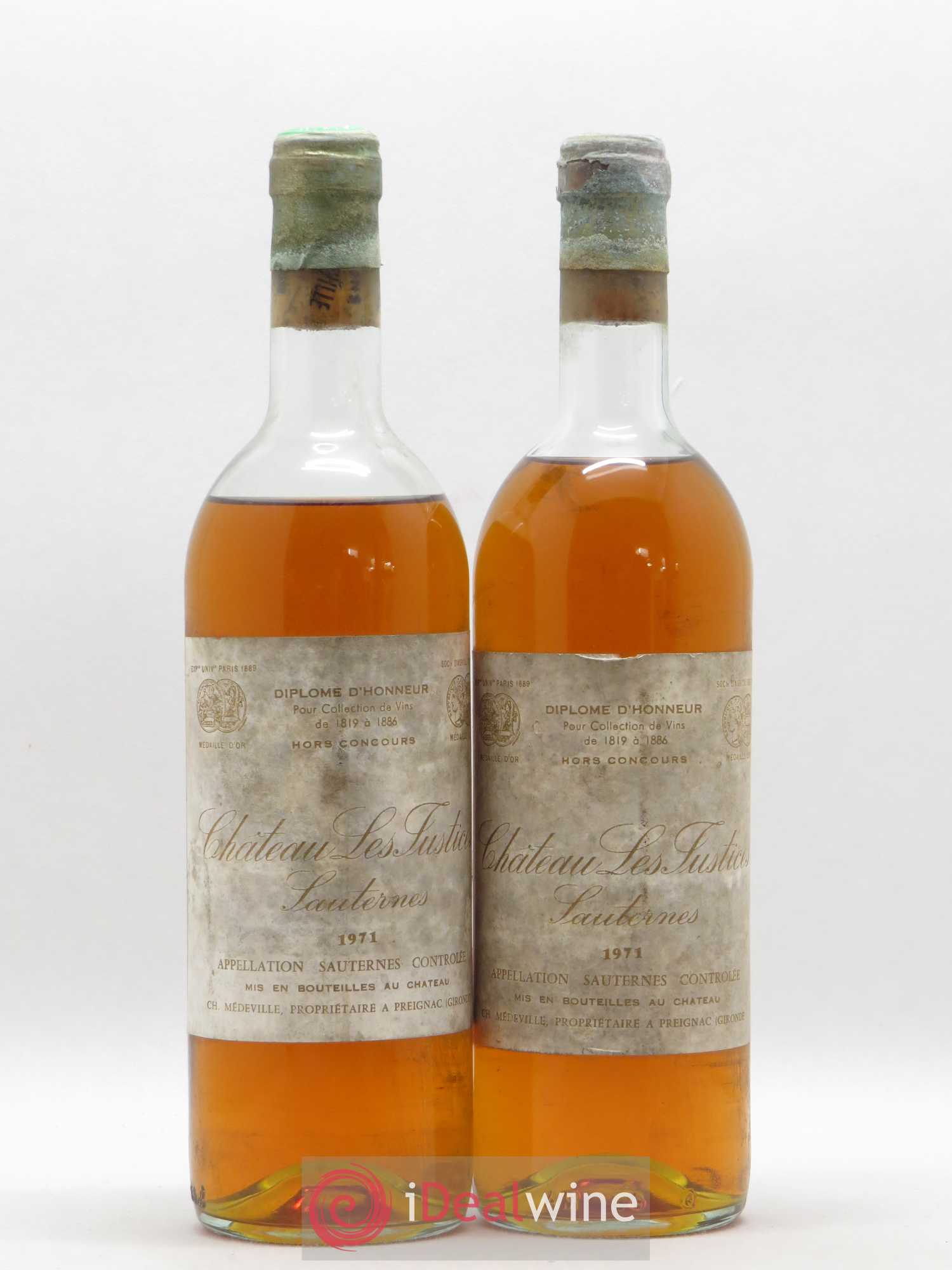 Château les Justices Cru Bourgeois 1971 - Lotto di 2 bottiglie - 0