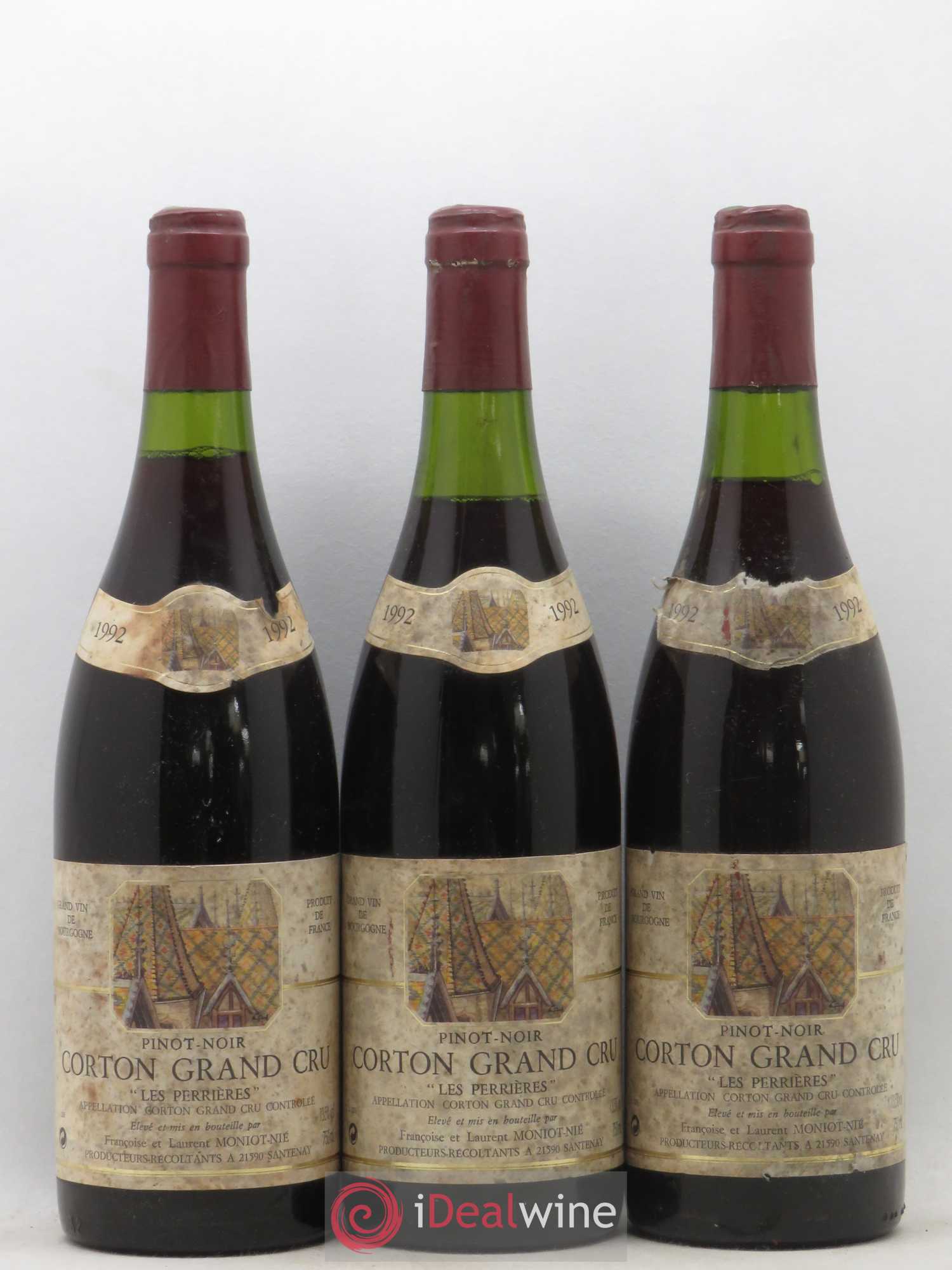 Corton Grand Cru Les Perrieres Monniot Nie 1992 - Posten von 3 Flaschen - 0