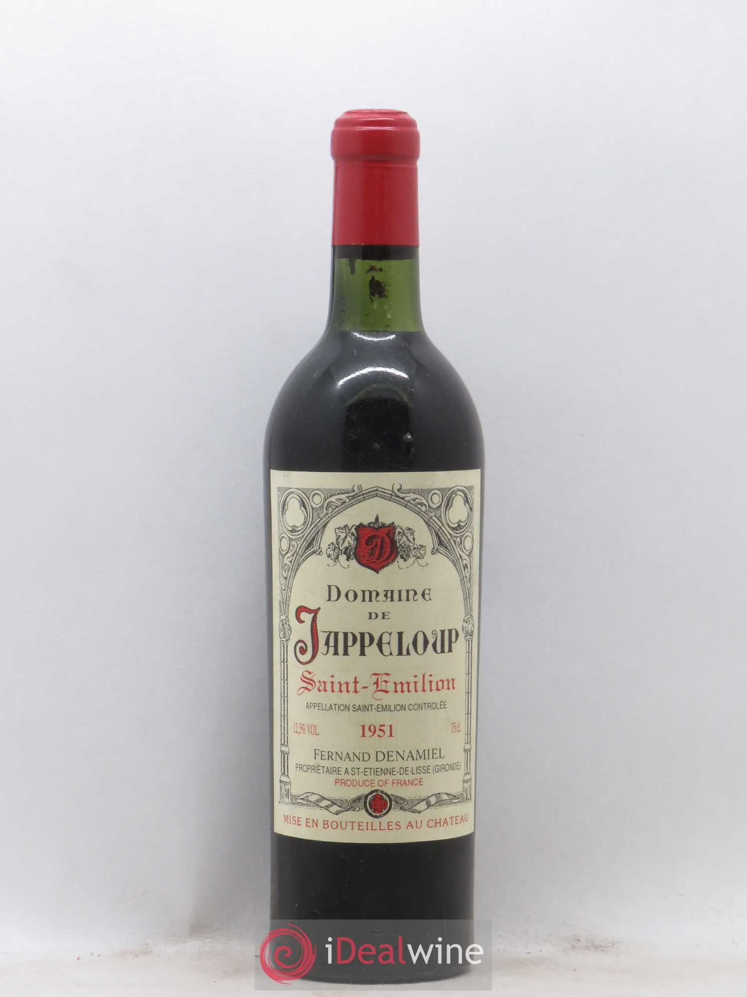 Saint-Émilion Grand Cru Domaine de Jappeloup 1951 - Lot de 1 bouteille - 0