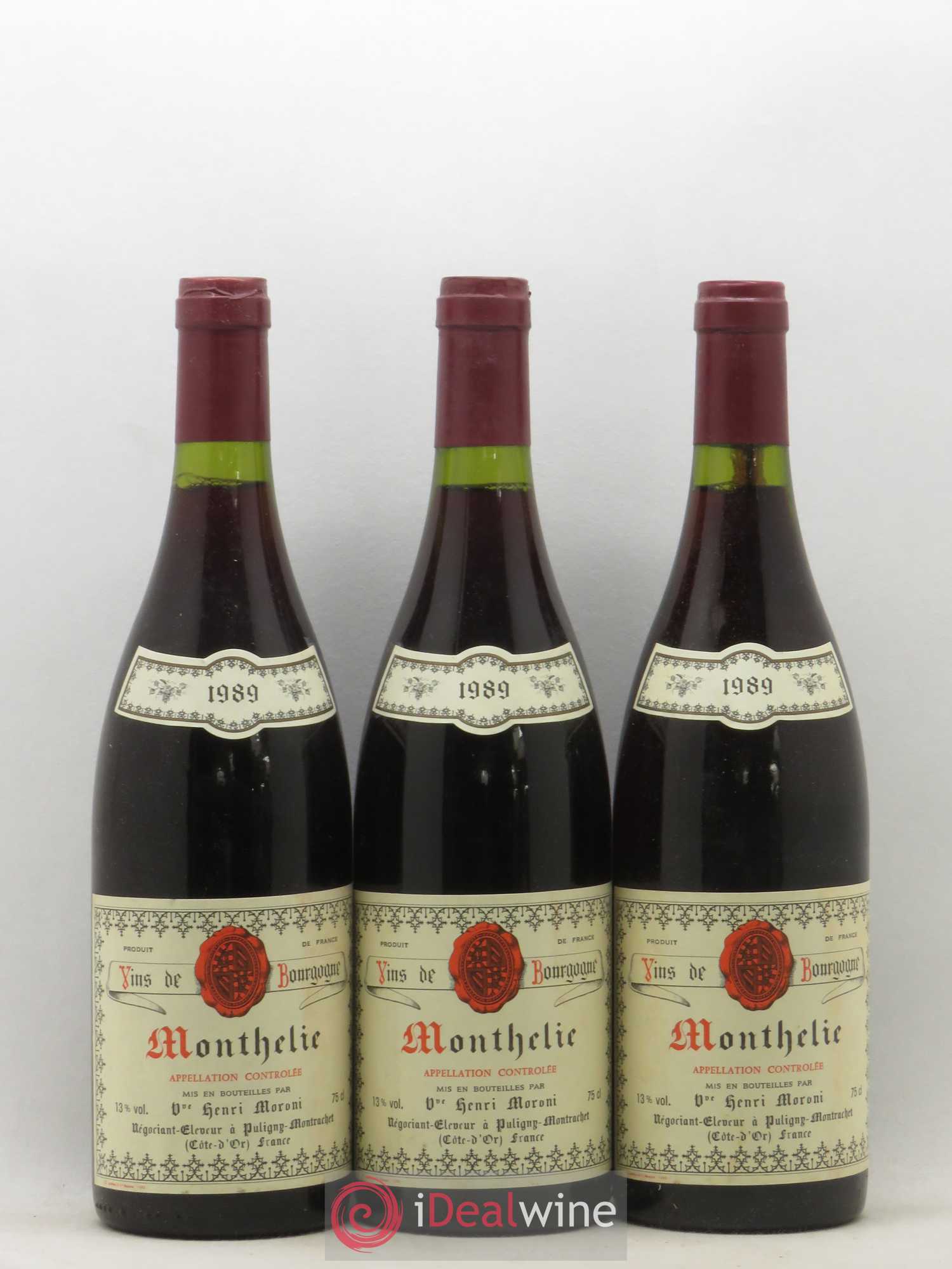 Monthélie Moroni 1989 - Lot de 6 bouteilles - 1