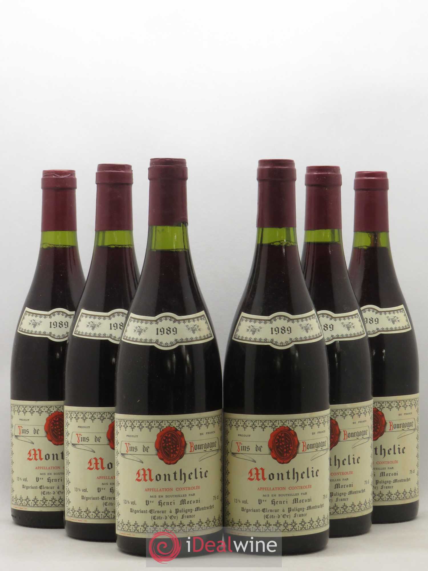 Monthélie Moroni 1989 - Lot de 6 bouteilles - 0