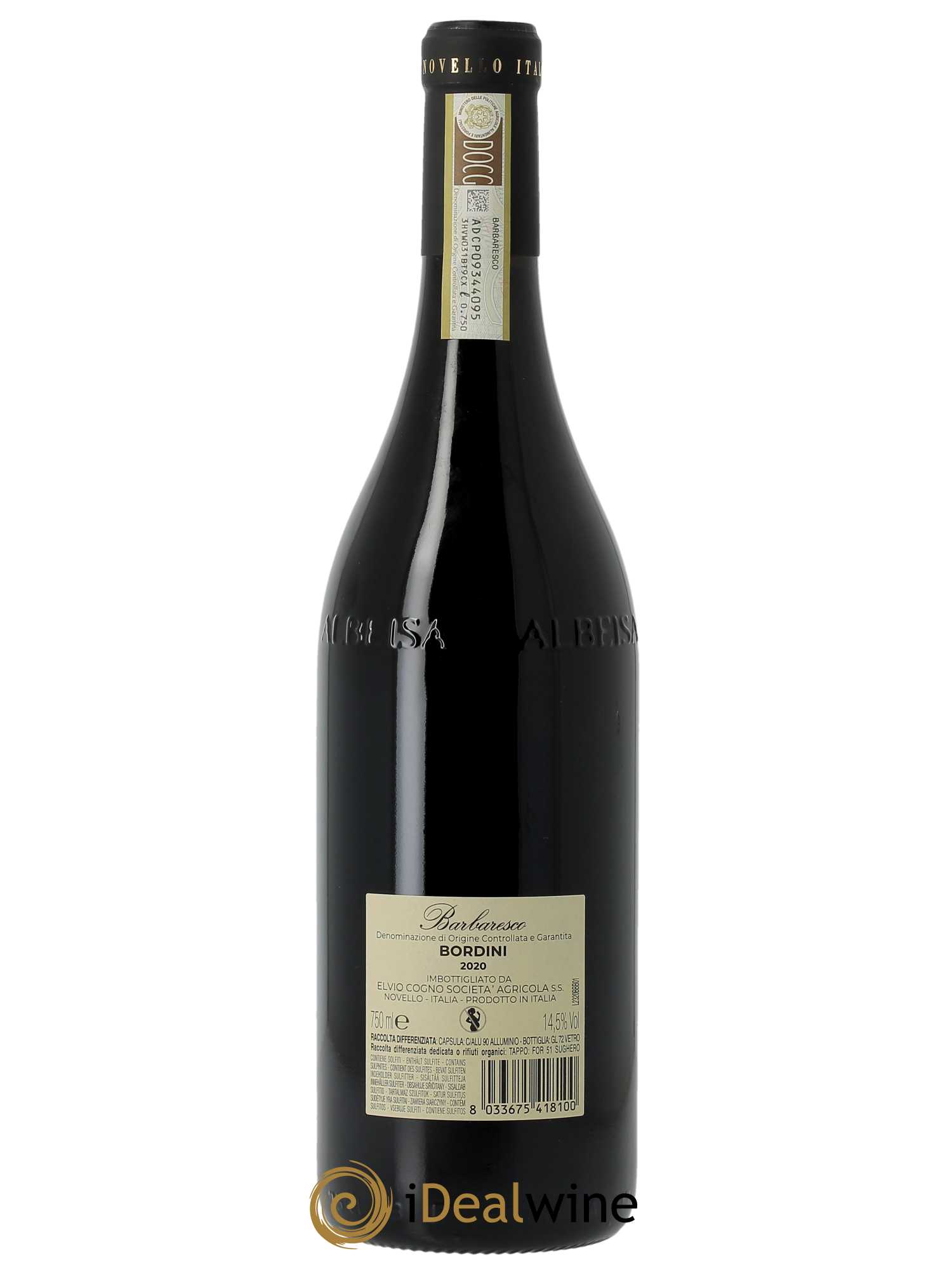 Barbaresco DOCG Elvio Cogno Bordini 2020 - Lot de 1 bouteille - 1
