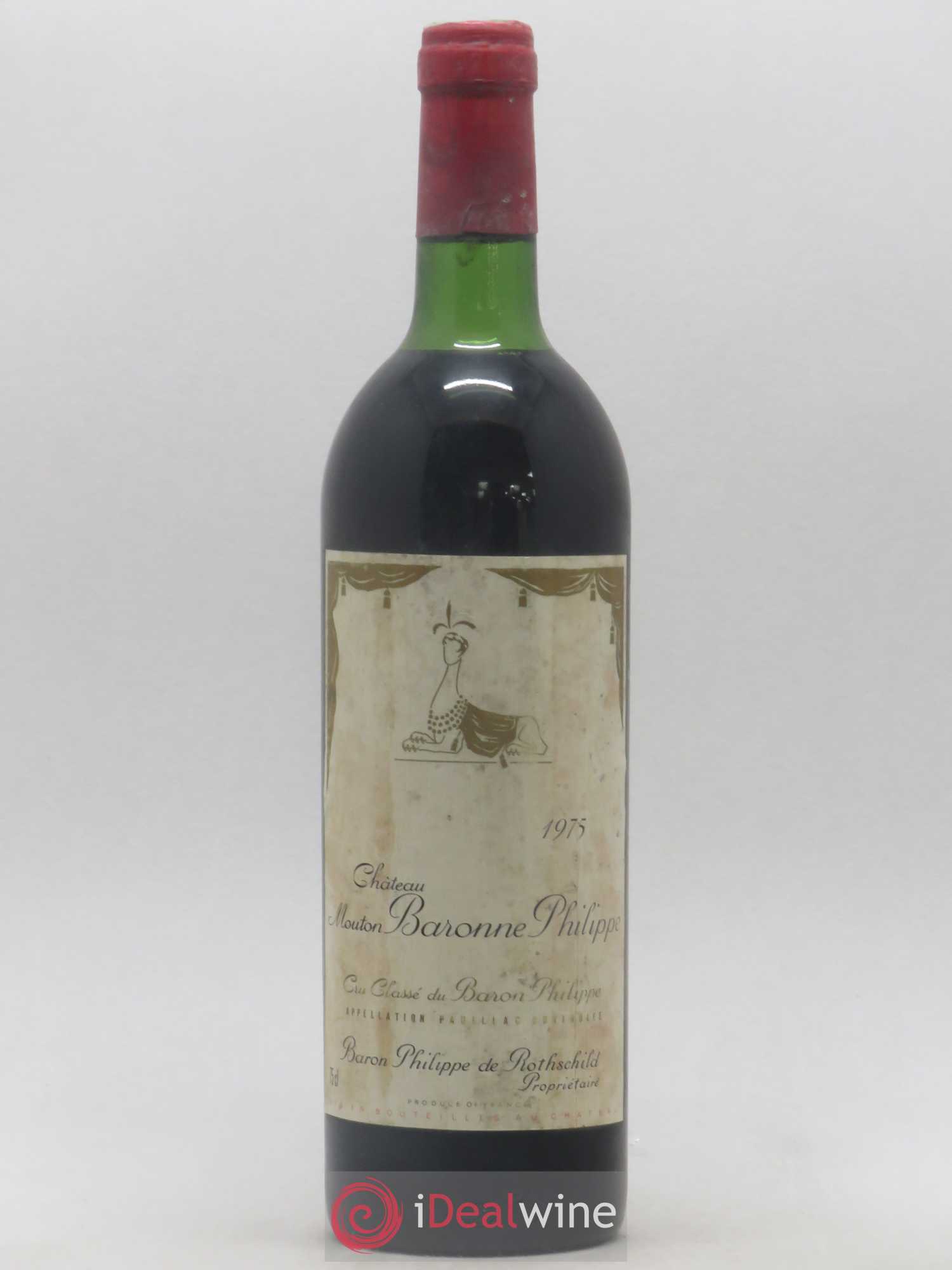 Château d' Armailhac - Mouton Baron(ne) Philippe 5ème Grand Cru Classé 1975 - Lot de 1 bouteille - 0