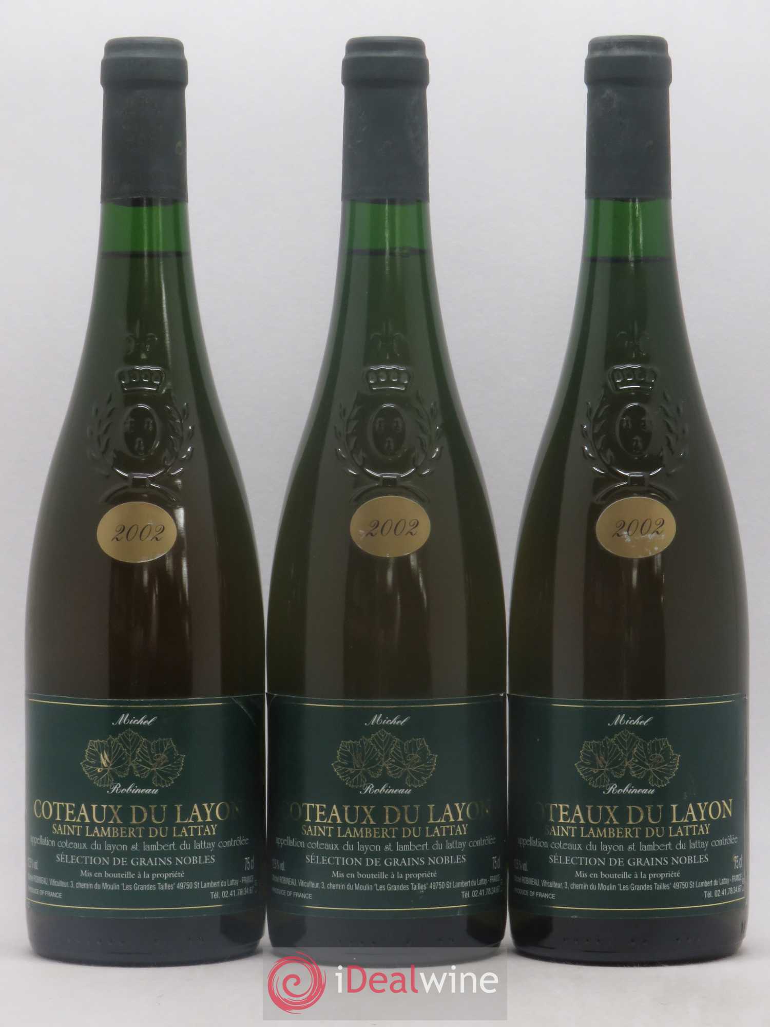 Coteaux du Layon Saint Lambert du Lattay Selection Grains Nobles Michel Robineau 2002 - Lotto di 3 bottiglie - 0