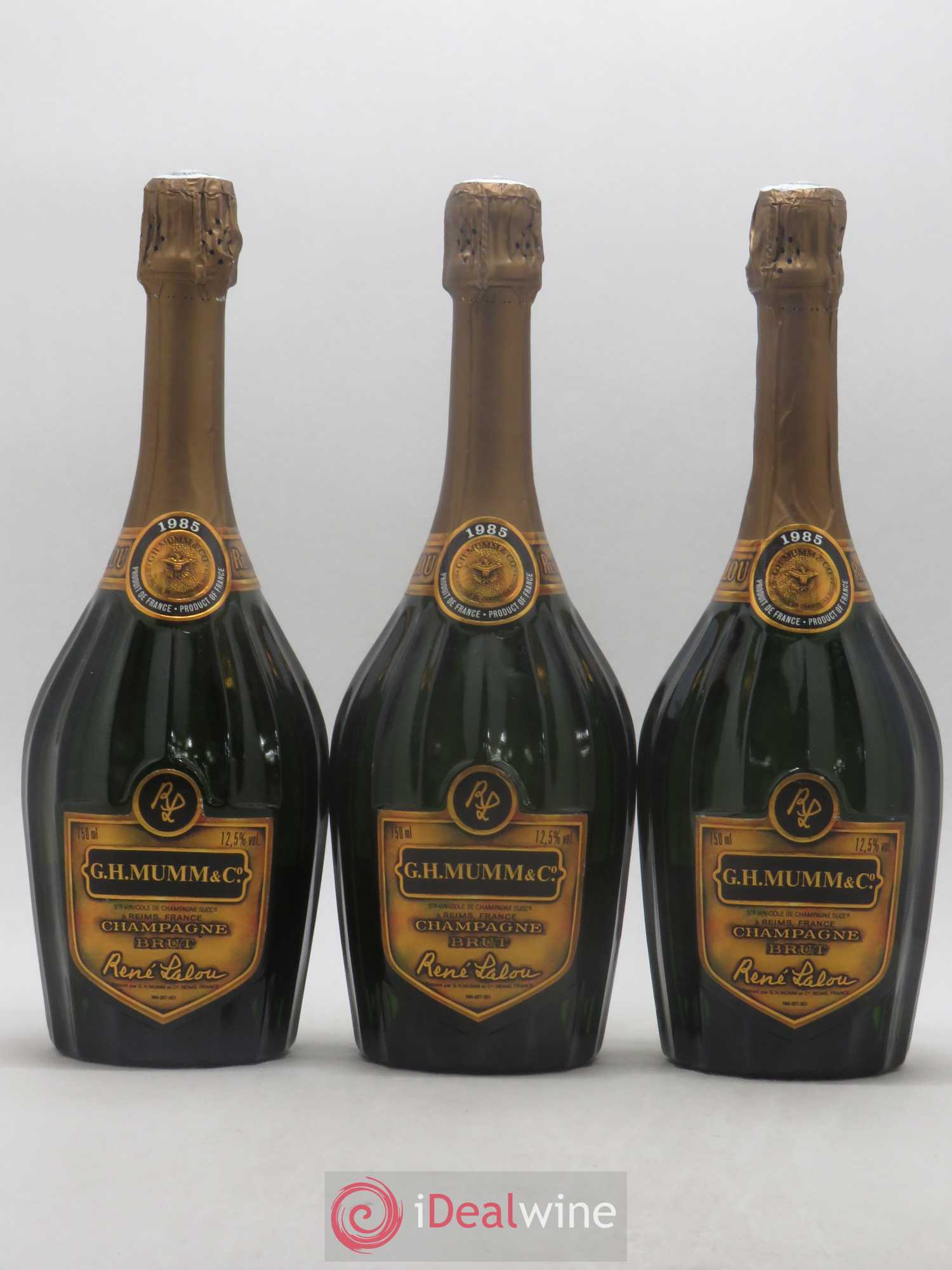 René Lalou Mumm 1985 - Lot de 3 bouteilles - 0