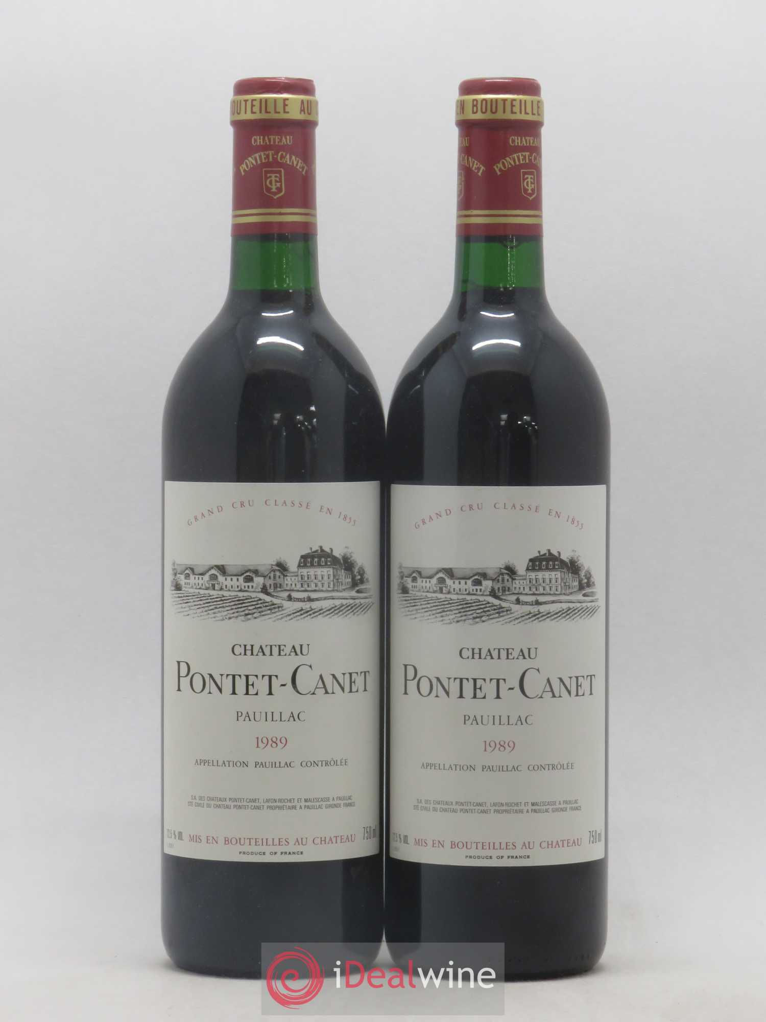 Château Pontet Canet 5ème Grand Cru Classé 1989 - Lot de 2 bouteilles - 0
