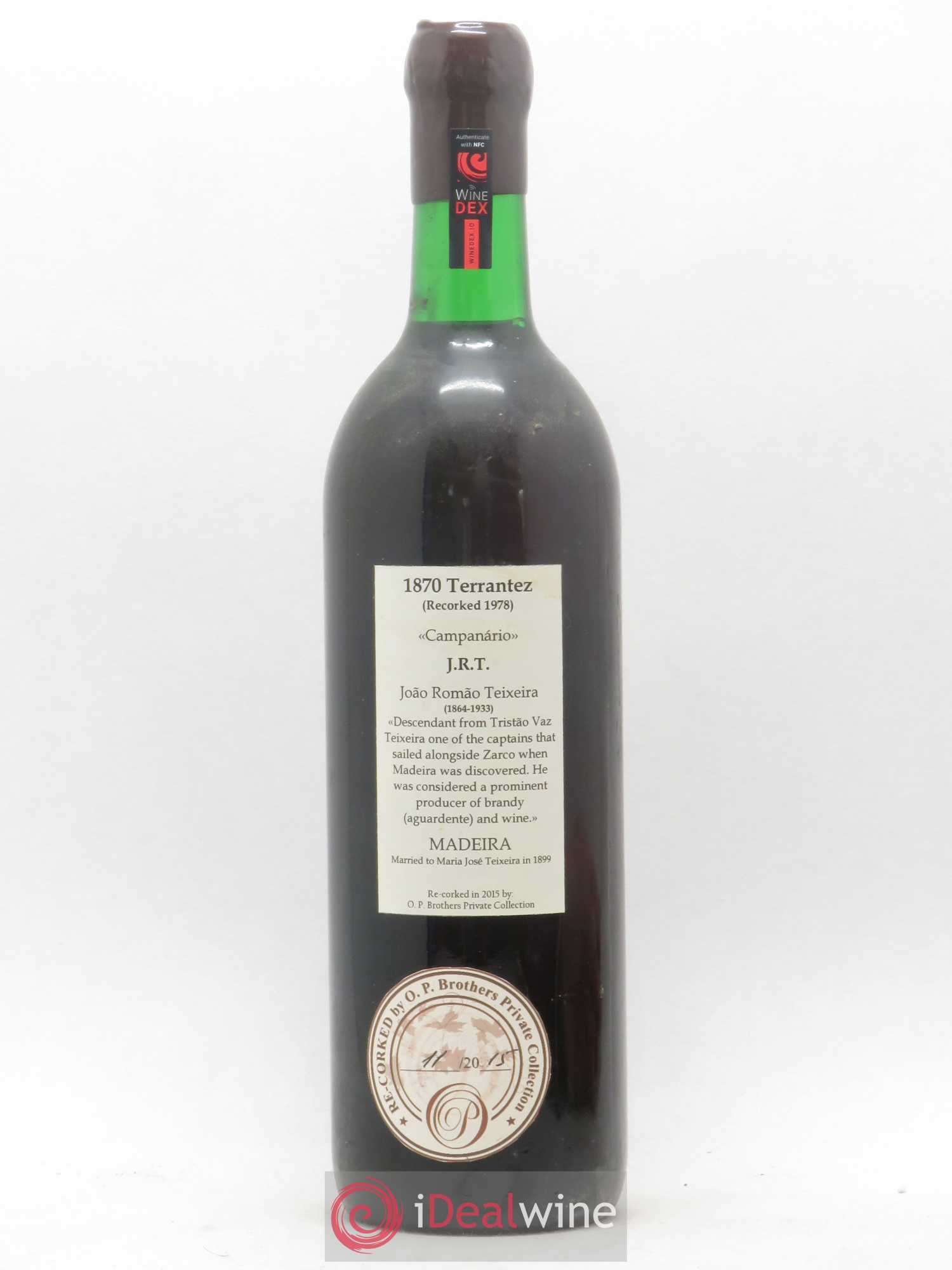 Madère JRT Terrantez JR Teixeira Campanario  1870 - Posten von 1 Flasche - 1