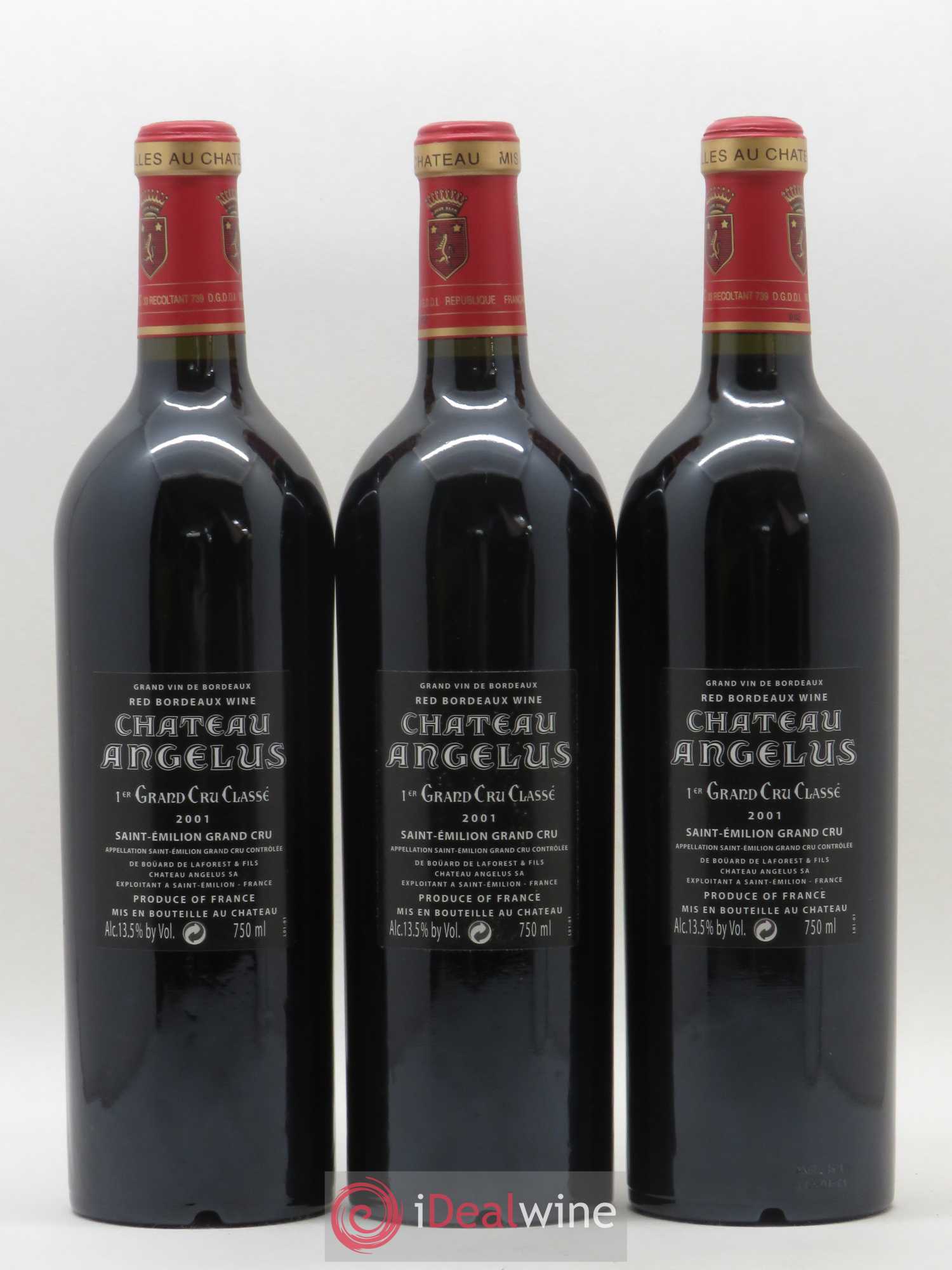 Château Angélus 1er Grand Cru Classé A 2001 - Lot de 3 bouteilles - 1