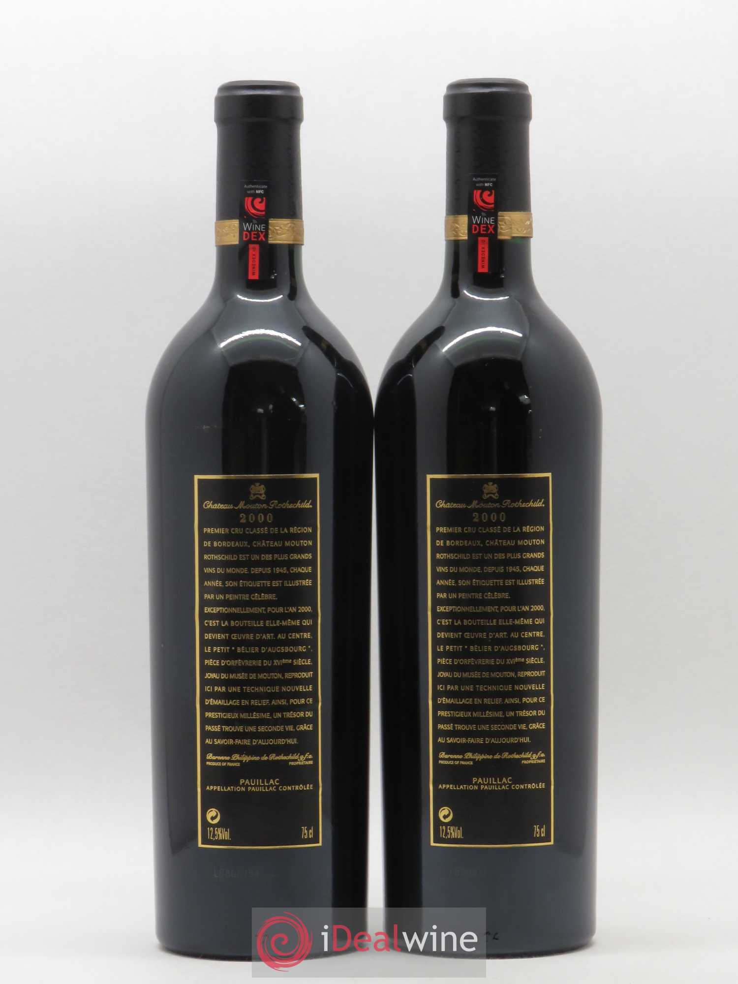 Château Mouton Rothschild 1er Grand Cru Classé 2000 - Lot de 2 bouteilles - 1