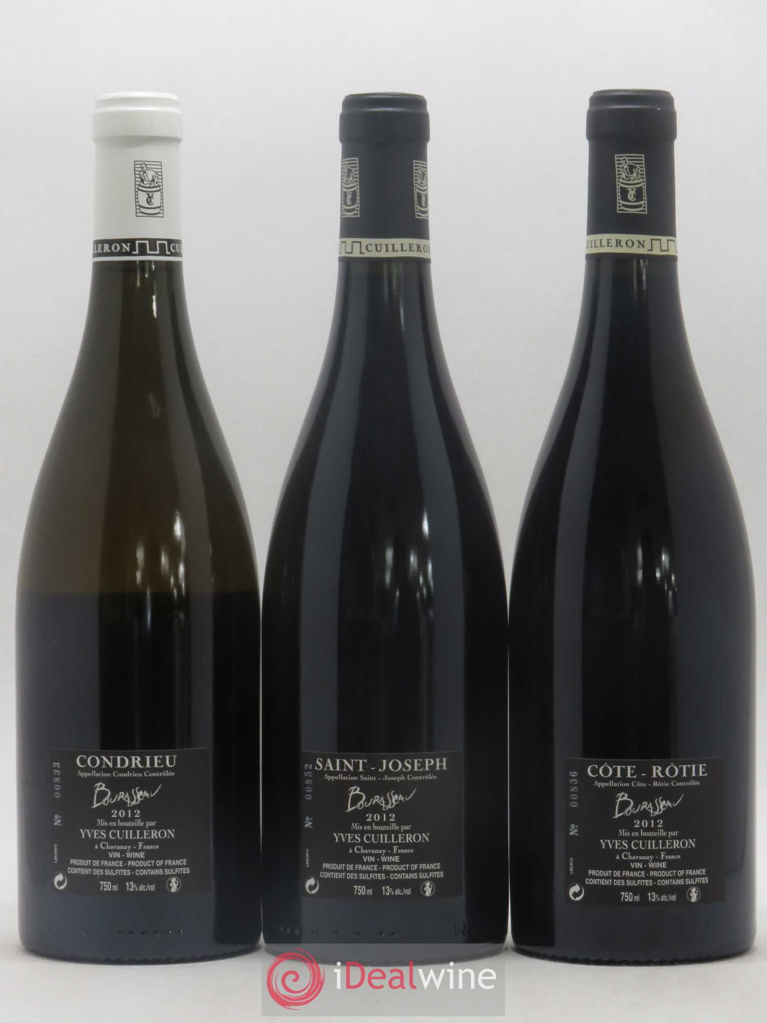 Condrieu - Saint-Joseph - Côte-Rôtie Caisse 3 appellations Bourasseau Yves Cuilleron (Domaine) 2012 - Lot de 3 bouteilles - 1