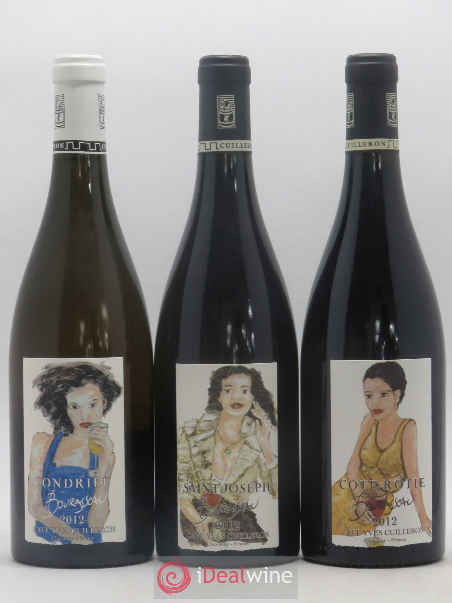 Condrieu - Saint-Joseph - Côte-Rôtie Caisse 3 appellations Bourasseau Yves Cuilleron (Domaine) 2012 - Lot de 3 bouteilles - 0