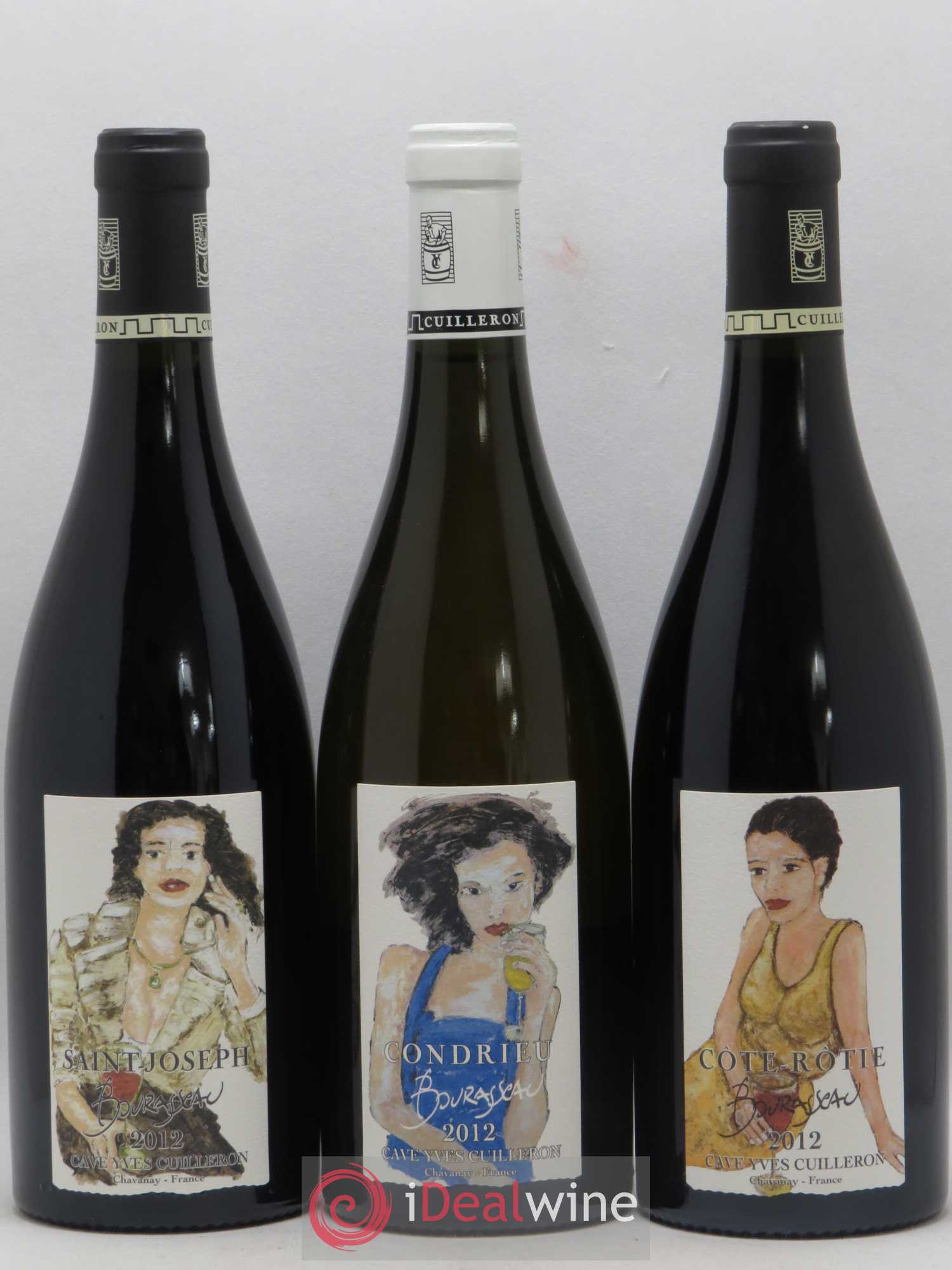 Condrieu - Saint-Joseph - Côte-Rôtie Caisse 3 appellations Bourasseau Yves Cuilleron (Domaine) 2012 - Lot de 3 bouteilles - 0