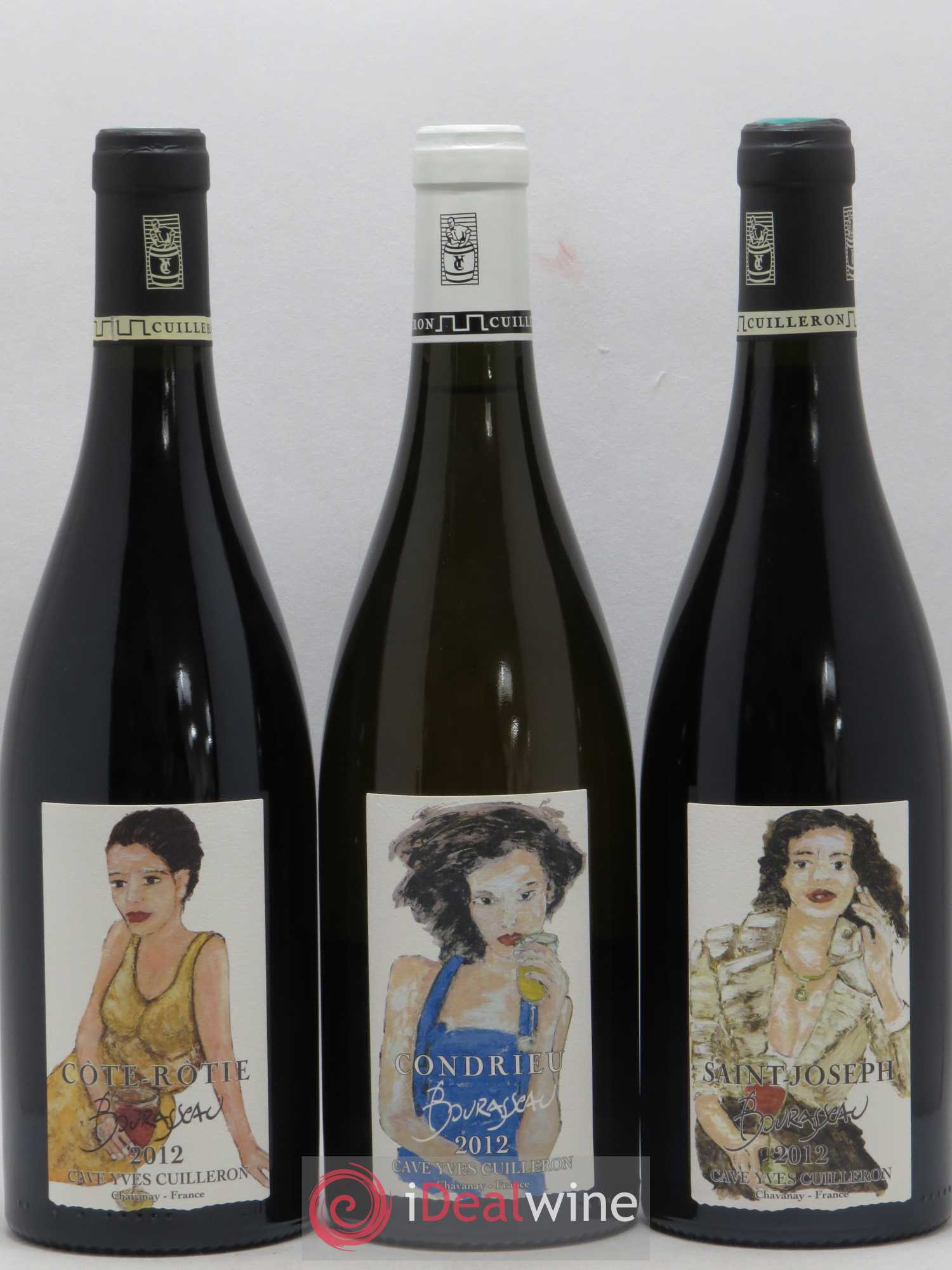 Condrieu - Saint-Joseph - Côte-Rôtie Caisse 3 appellations Bourasseau Yves Cuilleron (Domaine) 2012 - Lot de 3 bouteilles - 0