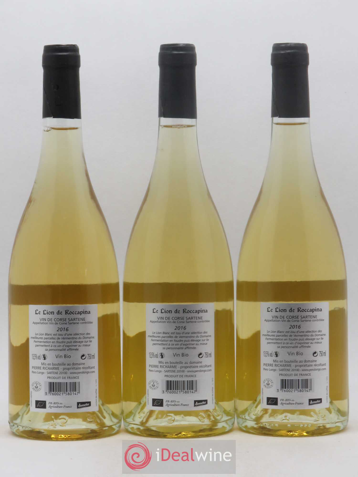 Vin de Corse Sartene Le Lion de Roccapina Pero Longo (Domaine) 2016 - Posten von 3 Flaschen - 1
