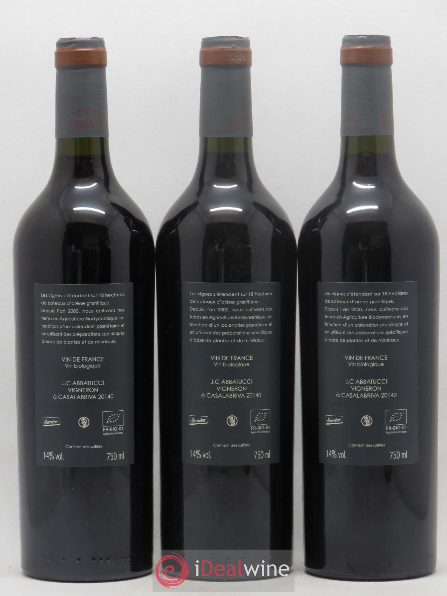 Vin de France Monte Bianco Comte Abbatucci (Domaine) 2016 - Lot de 3 bouteilles - 1