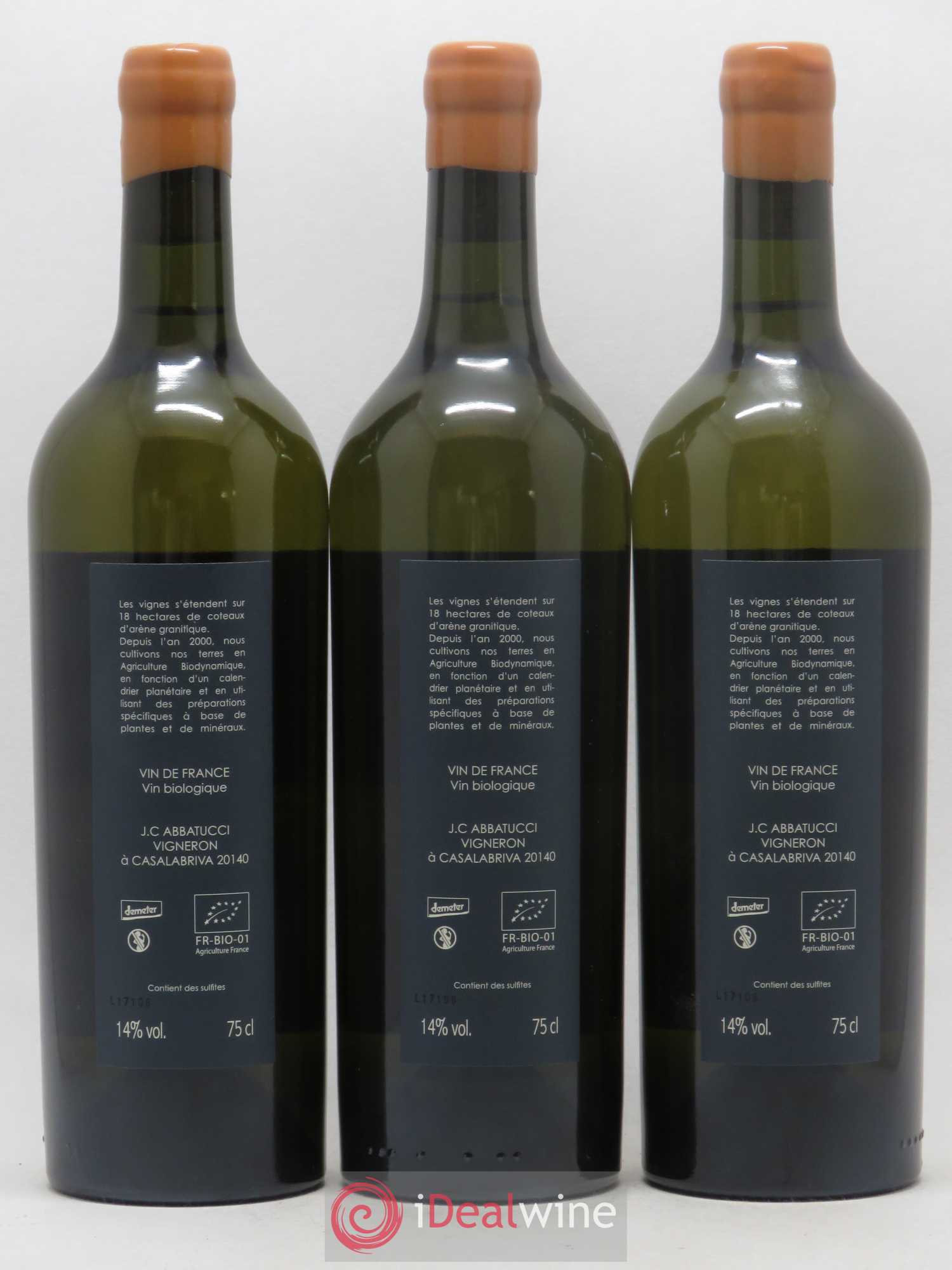 Vin de France Diplomate d'Empire Comte Abbatucci (Domaine) 2017 - Lot de 3 bouteilles - 1