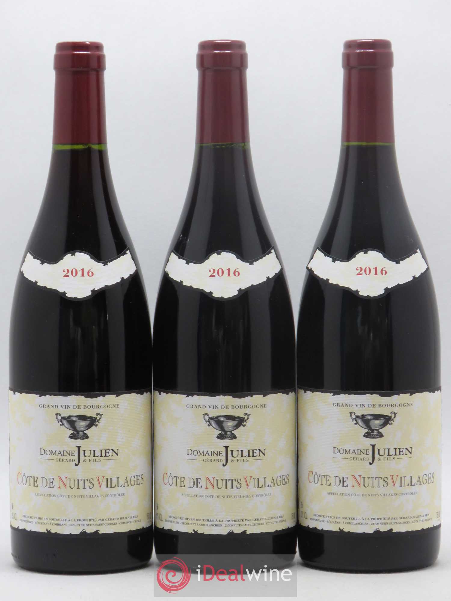 Côte de Nuits-Villages Domaine Gerard Julien et Fils 2016 - Posten von 3 Flaschen - 0