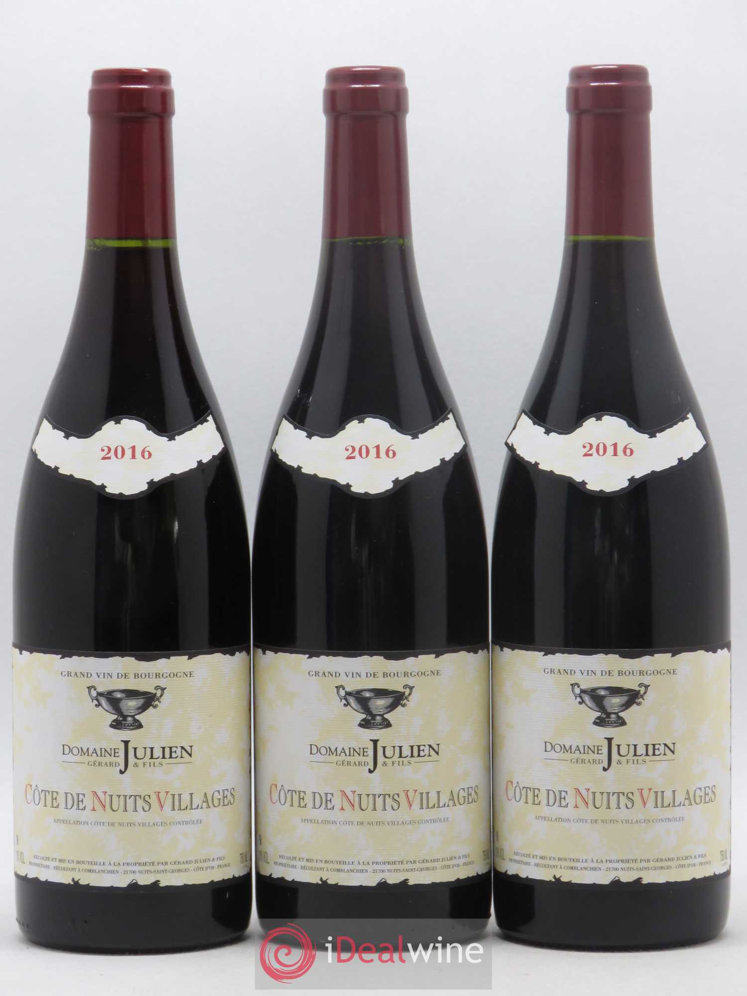 Côte de Nuits-Villages Domaine Gerard Julien et Fils 2016 - Posten von 3 Flaschen - 0
