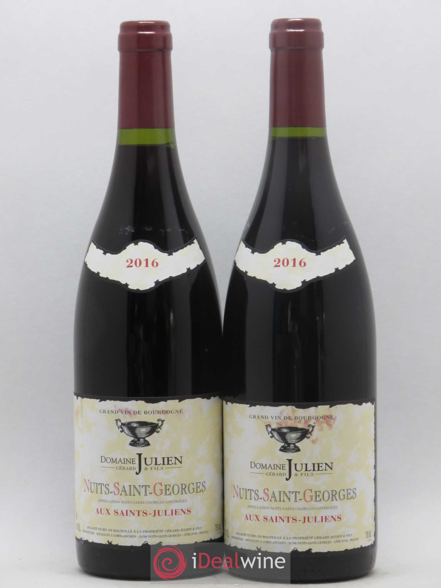 Nuits-Saint-Georges Aux Saint-Julien Domaine Gerard Julien et Fils 2016 - Posten von 2 Flaschen - 0