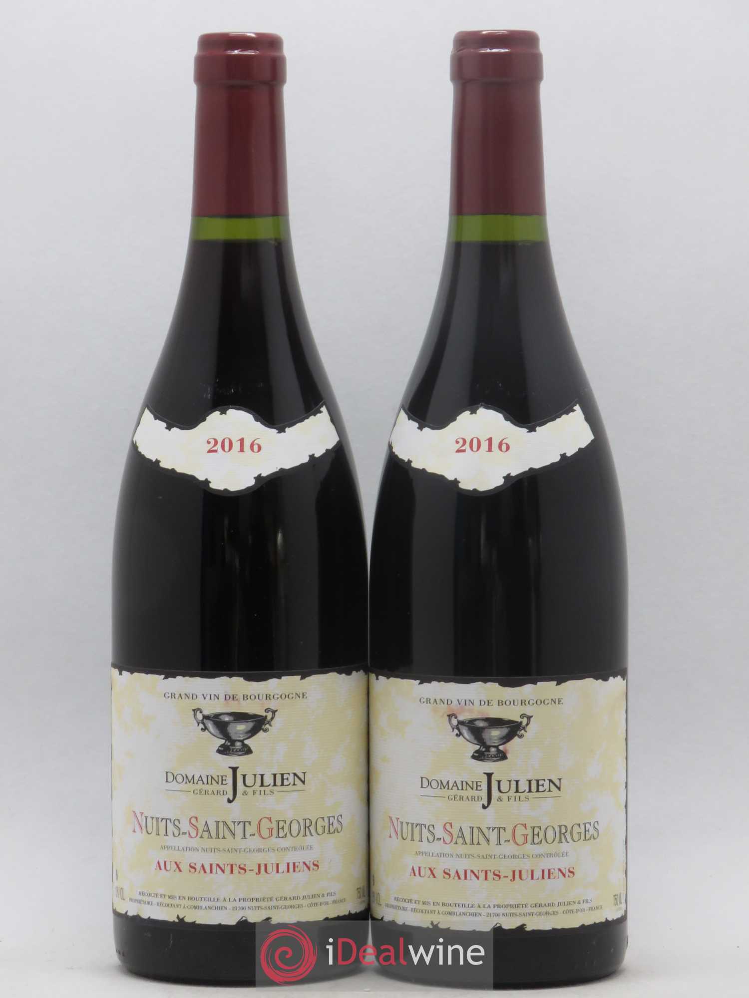 Nuits-Saint-Georges Aux Saint-Julien Domaine Gerard Julien et Fils 2016 - Posten von 2 Flaschen - 0