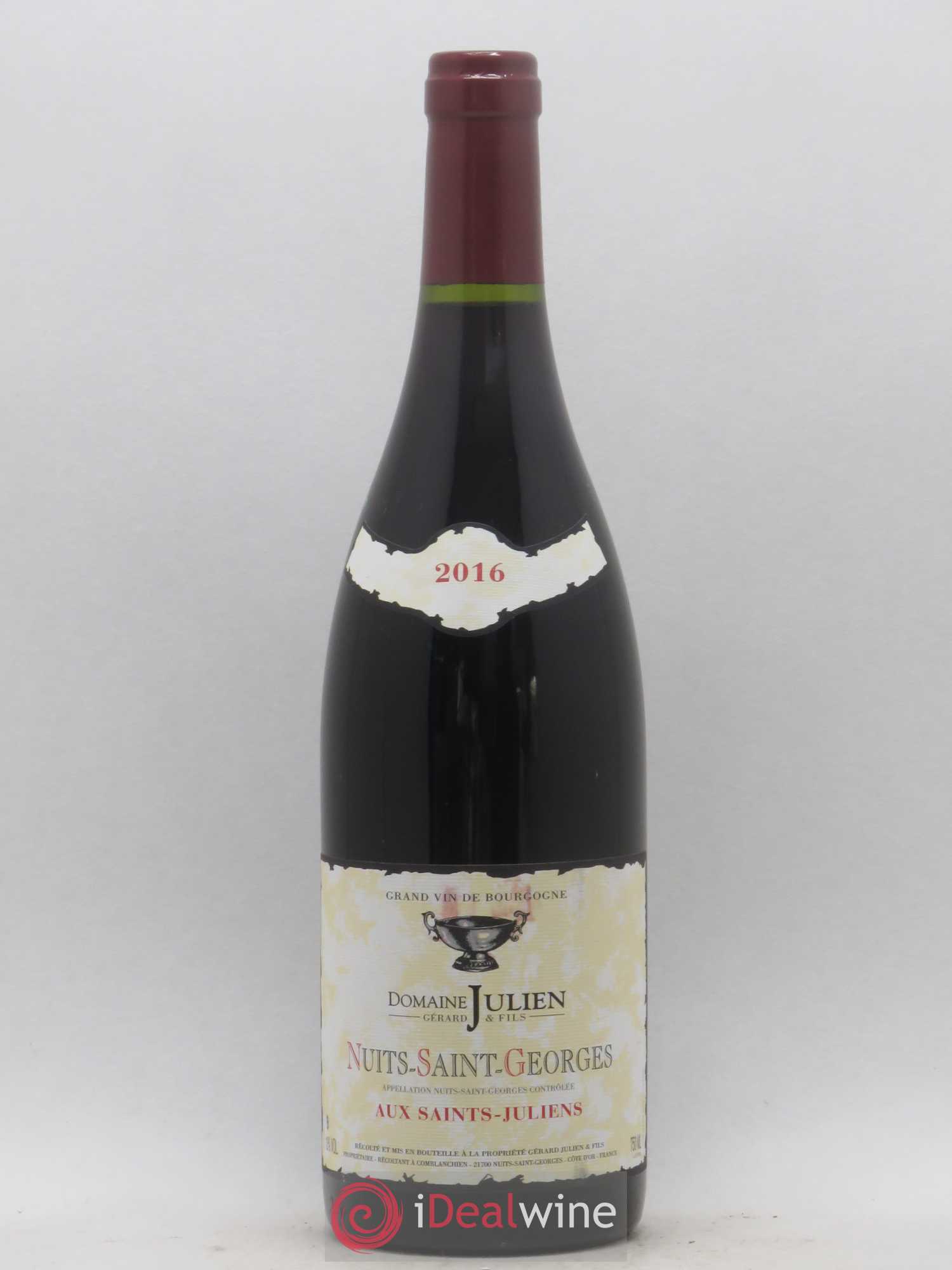 Nuits-Saint-Georges Aux Saint-Julien Domaine Gerard Julien et Fils 2016 - Posten von 1 Flasche - 0