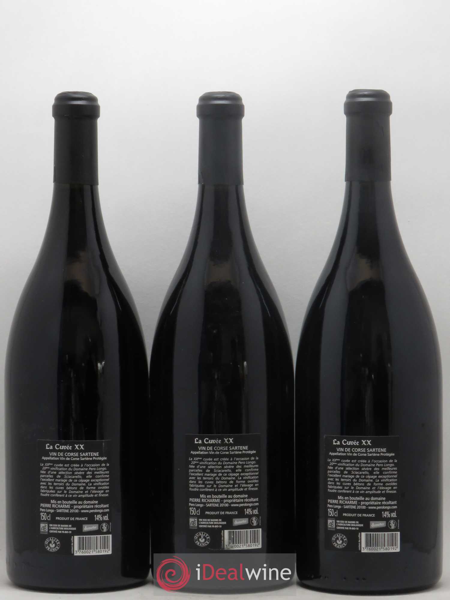 Vin de Corse Sartene La cuvée XX Pero Longo (Domaine) 2015 - Lot de 3 magnums - 1