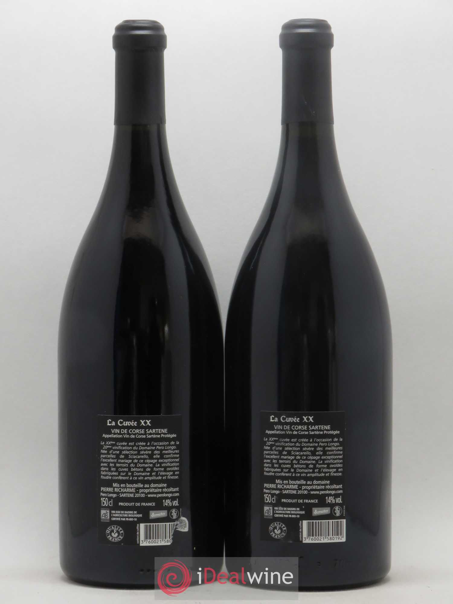 Vin de Corse Sartene La cuvée XX Pero Longo (Domaine) 2015 - Lot de 2 magnums - 1