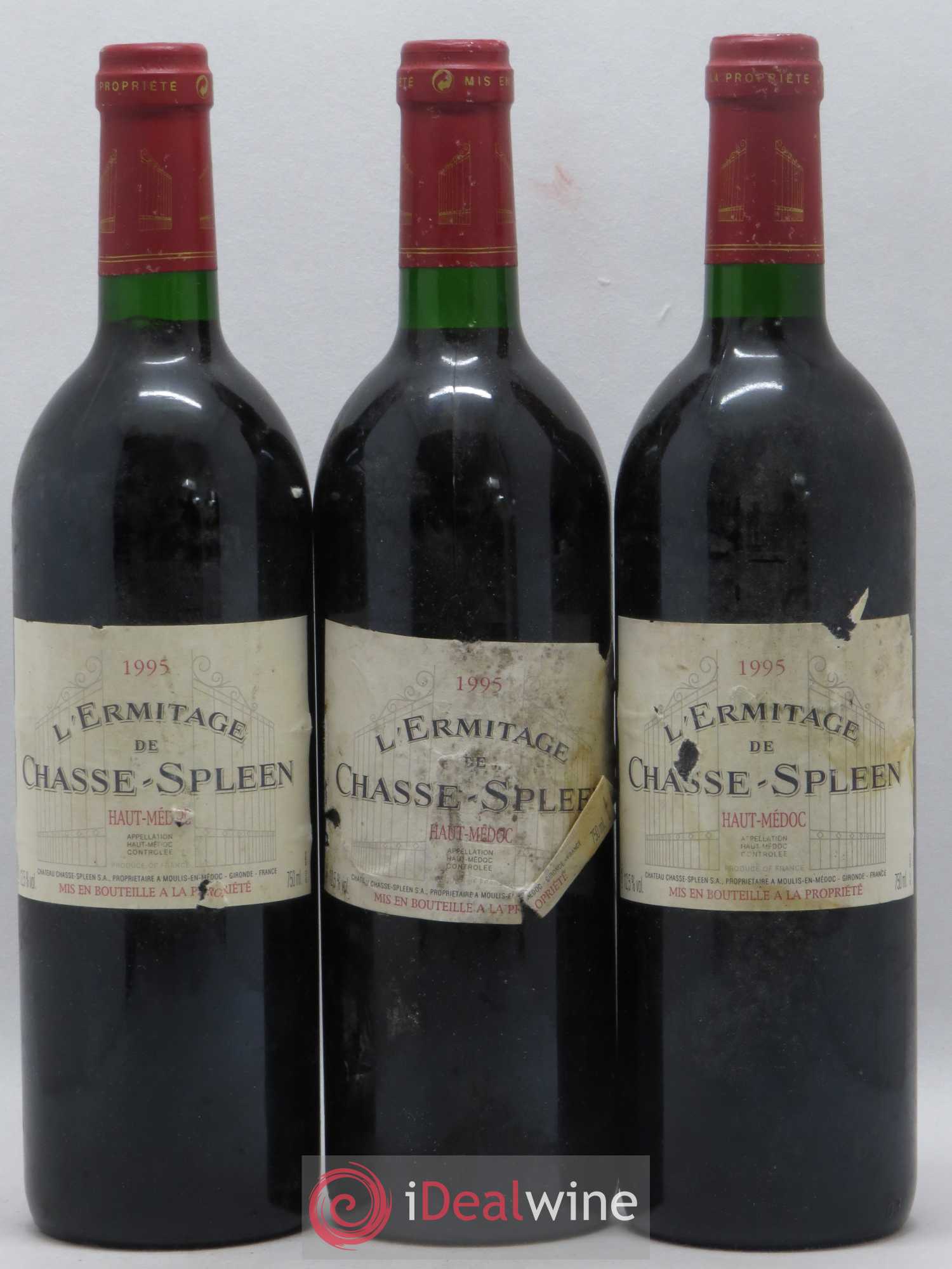 Héritage (Ermitage) de Chasse Spleen 1995 - Lot de 3 bouteilles - 0