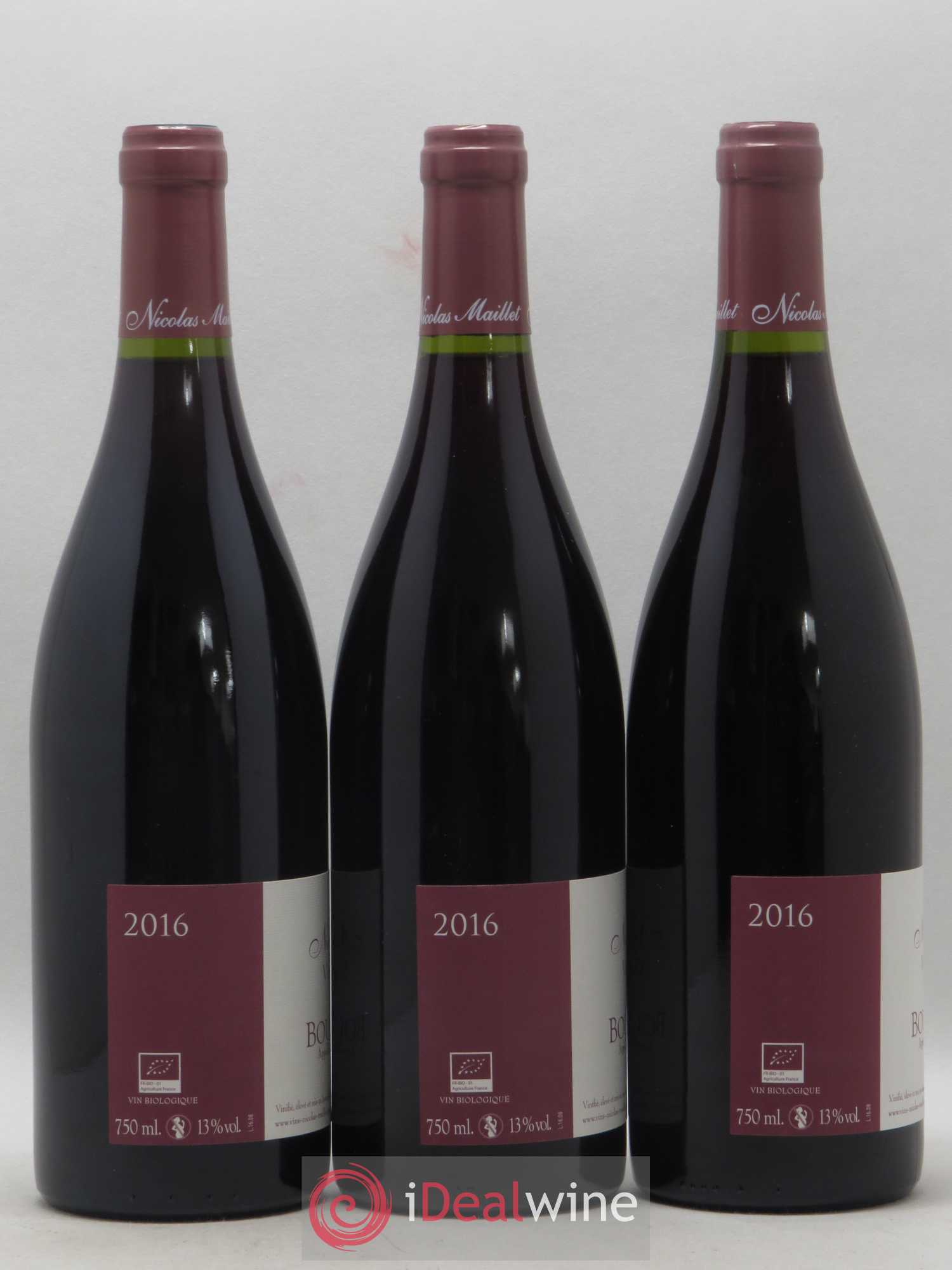 Bourgogne Nicolas Maillet 2016 - Lot de 3 bouteilles - 1