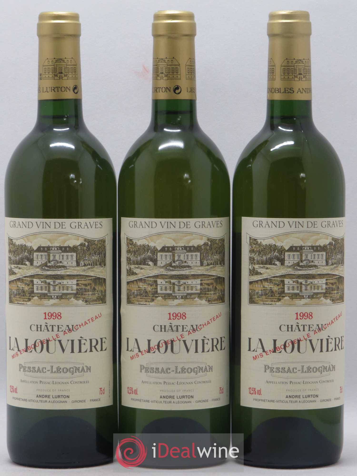 Château la Louvière 1998 - Lot de 3 bouteilles - 0