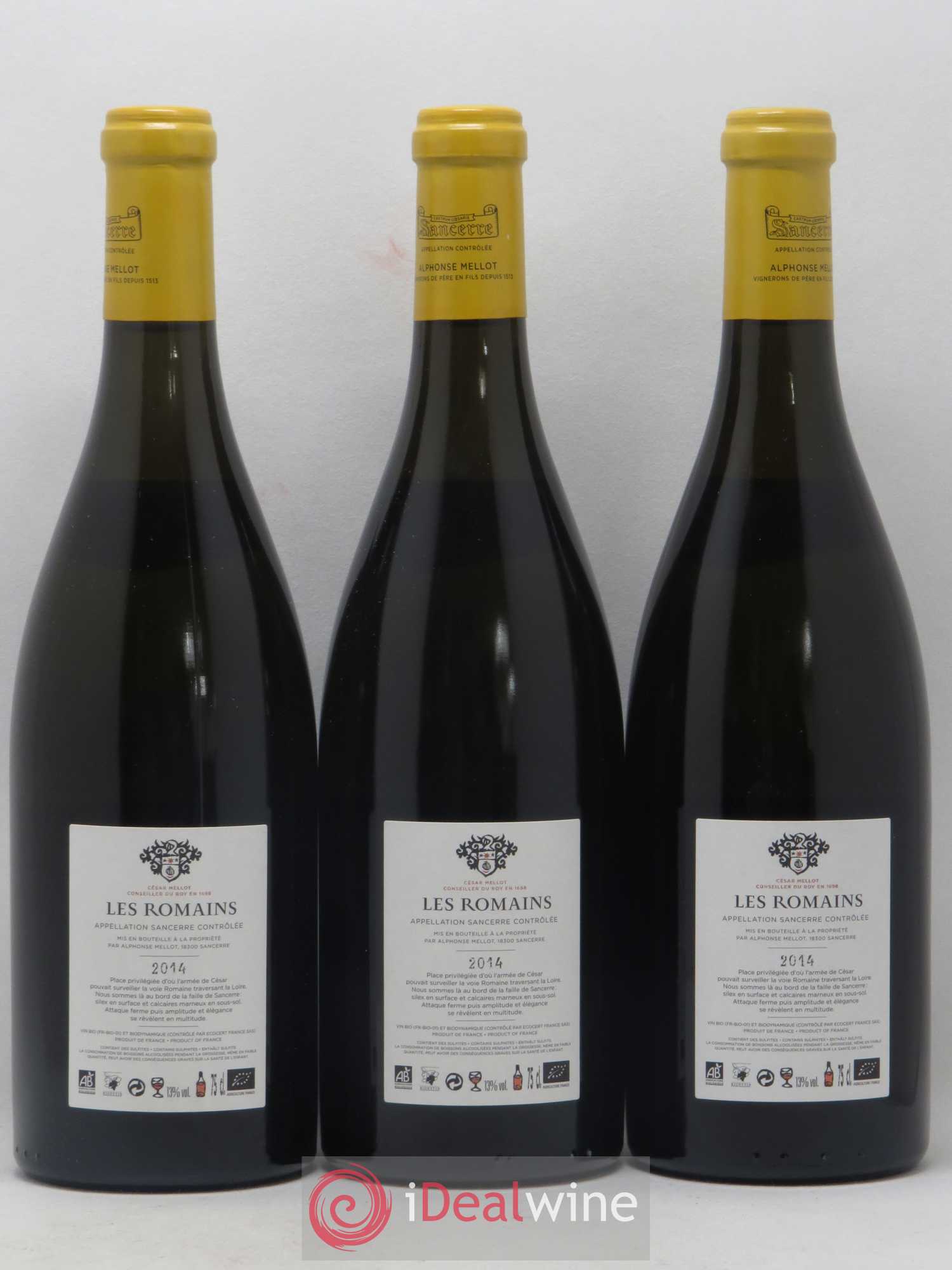 Sancerre Les Romains Alphonse Mellot 2014 - Lot de 3 bouteilles - 1