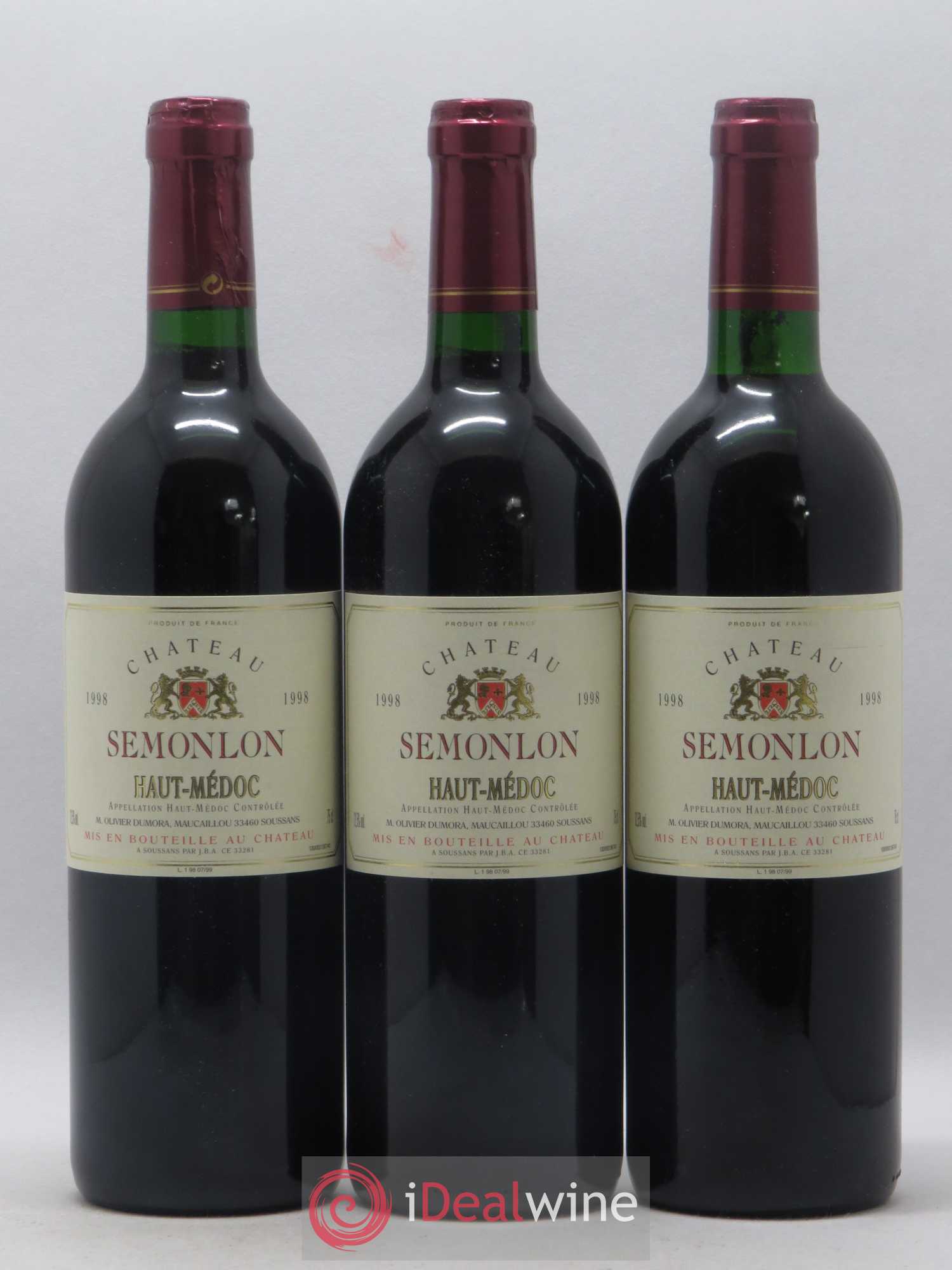 Haut Médoc Chateau Semonlon 1998 - Lot de 6 bouteilles - 1