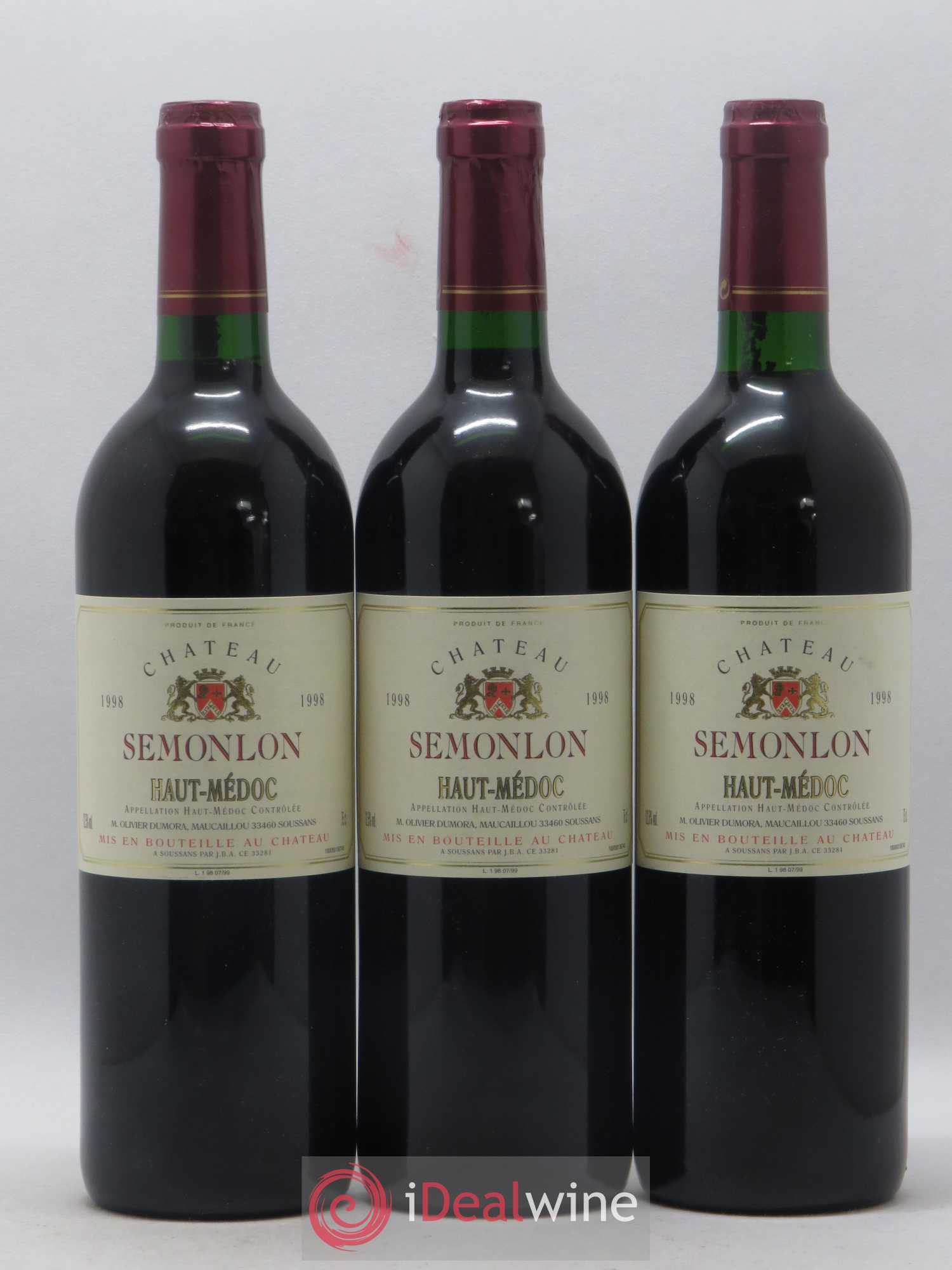 Haut Médoc Chateau Semonlon 1998 - Lot de 6 bouteilles - 2