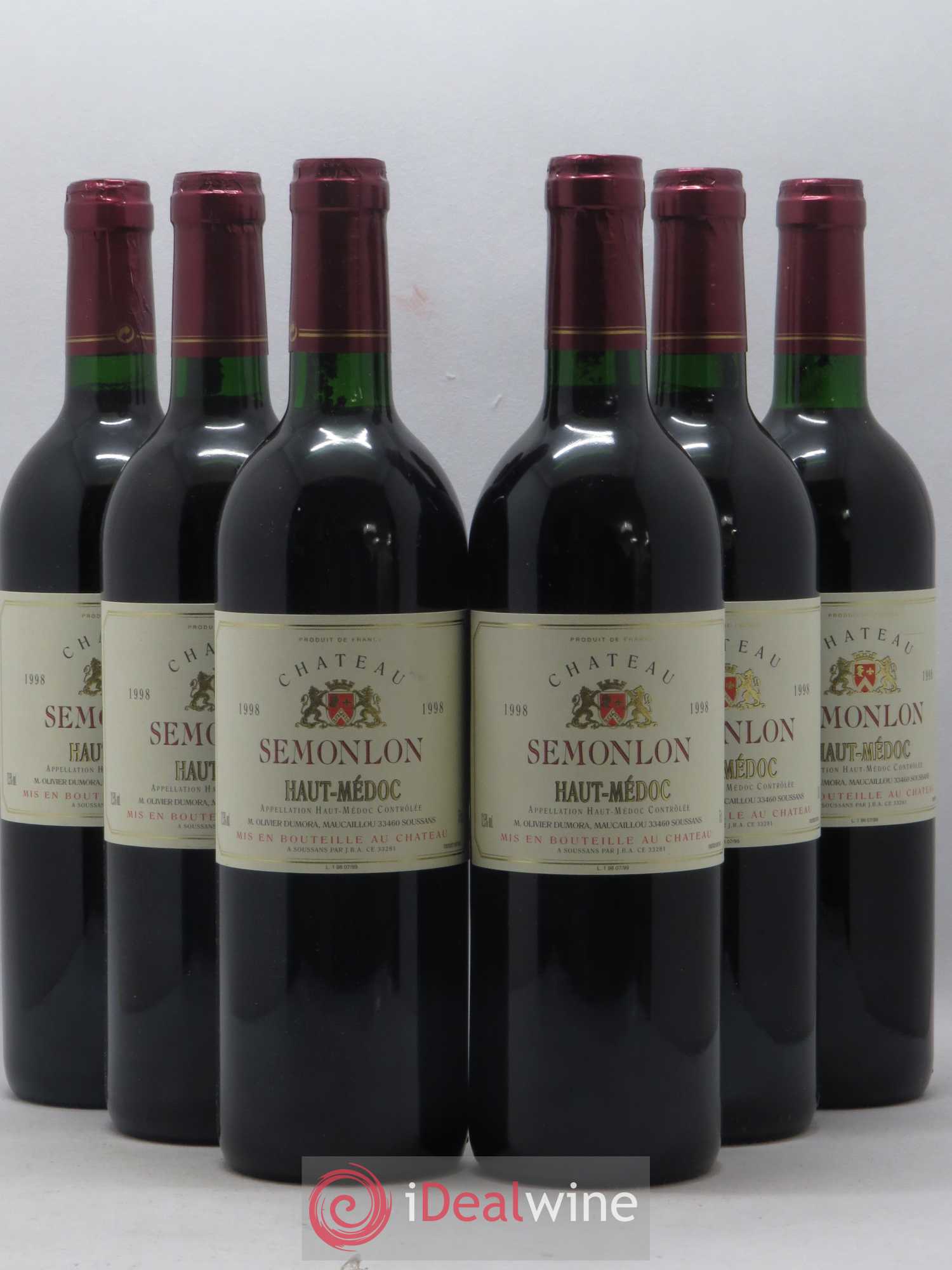 Haut Médoc Chateau Semonlon 1998 - Lot de 6 bouteilles - 0