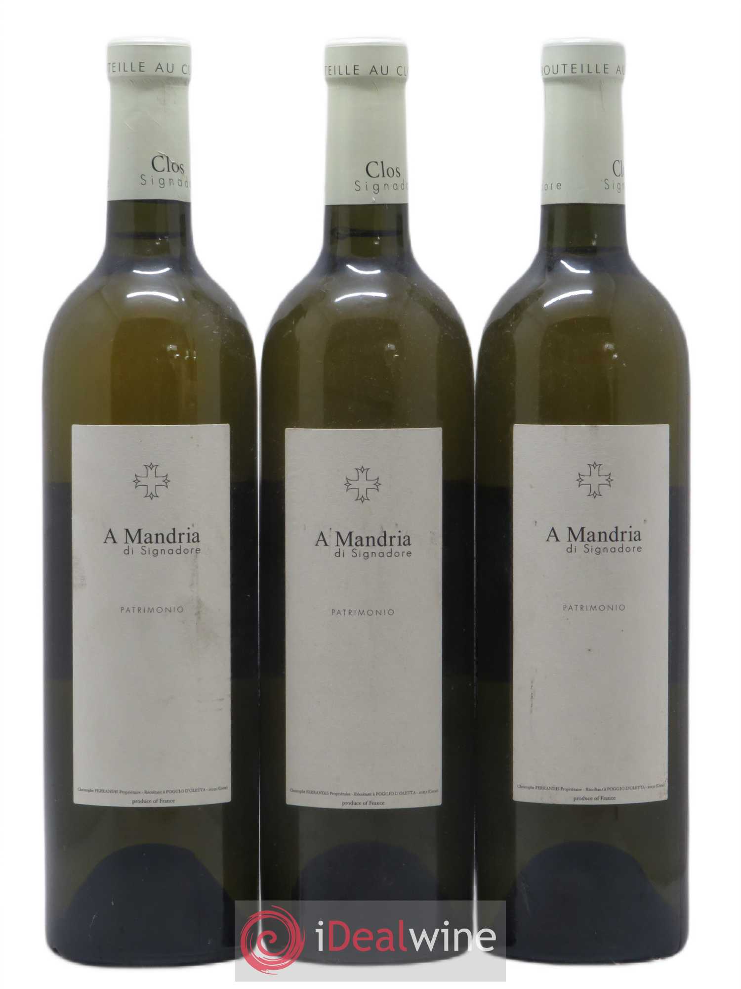 Patrimonio Clos Signadore A Mandria Christophe Ferrandis 2010 - Lot de 3 bouteilles - 0