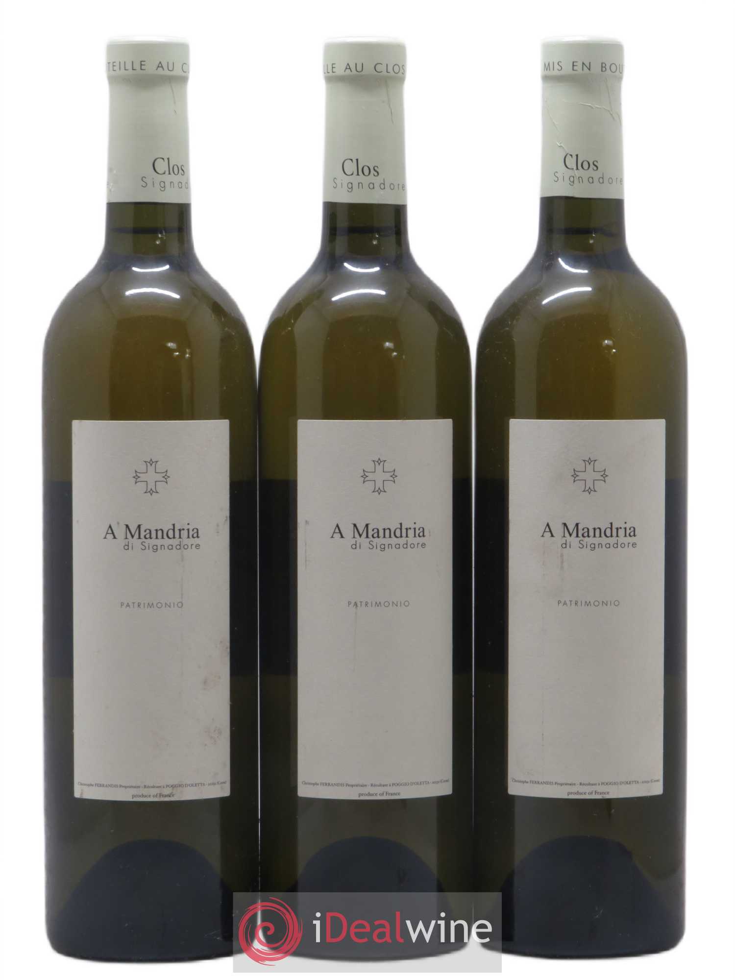 Patrimonio Clos Signadore A Mandria Christophe Ferrandis 2010 - Lot de 3 bouteilles - 0