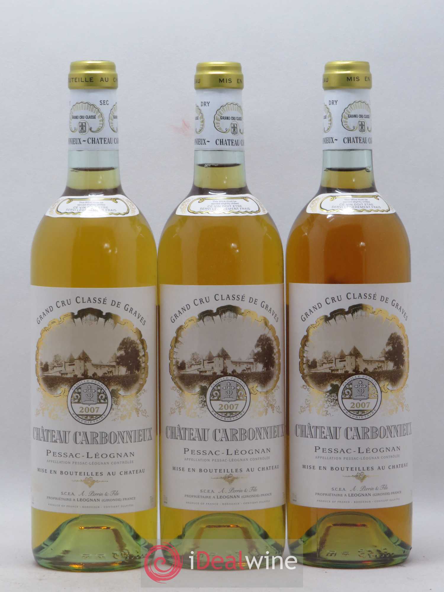 Château Carbonnieux Cru Classé de Graves 2007 - Lot de 3 bouteilles - 0