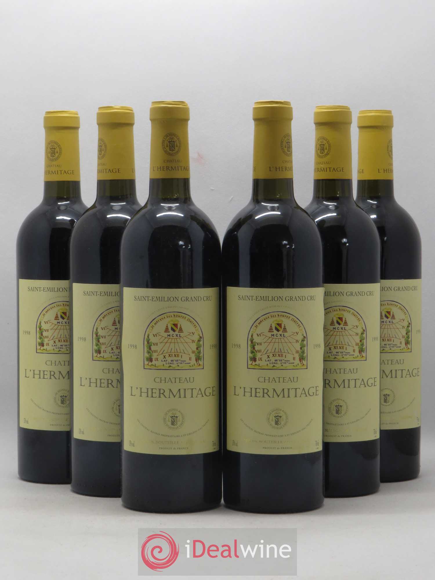 Château l' Hermitage 1998 - Lot de 6 bouteilles - 0
