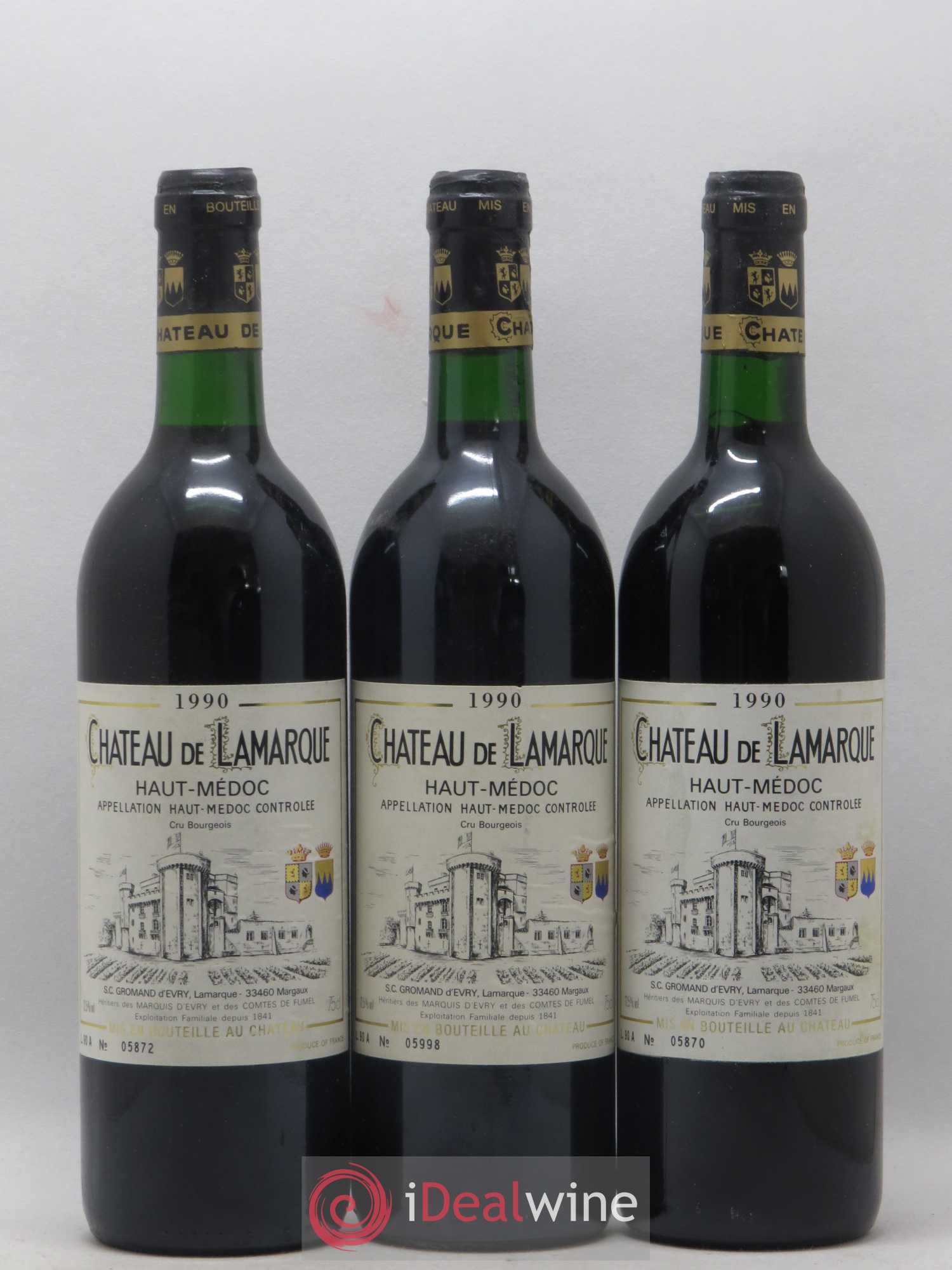 Château de Lamarque Cru Bourgeois 1990 - Lot de 12 bouteilles - 1