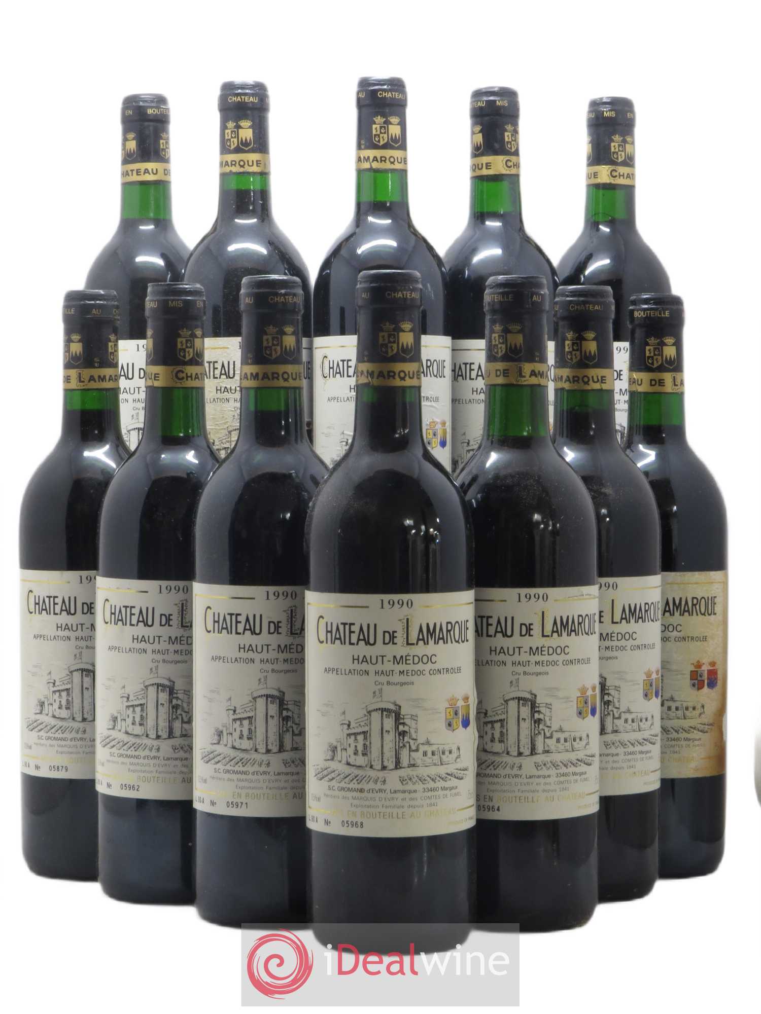 Château de Lamarque Cru Bourgeois 1990 - Lot de 12 bouteilles - 0