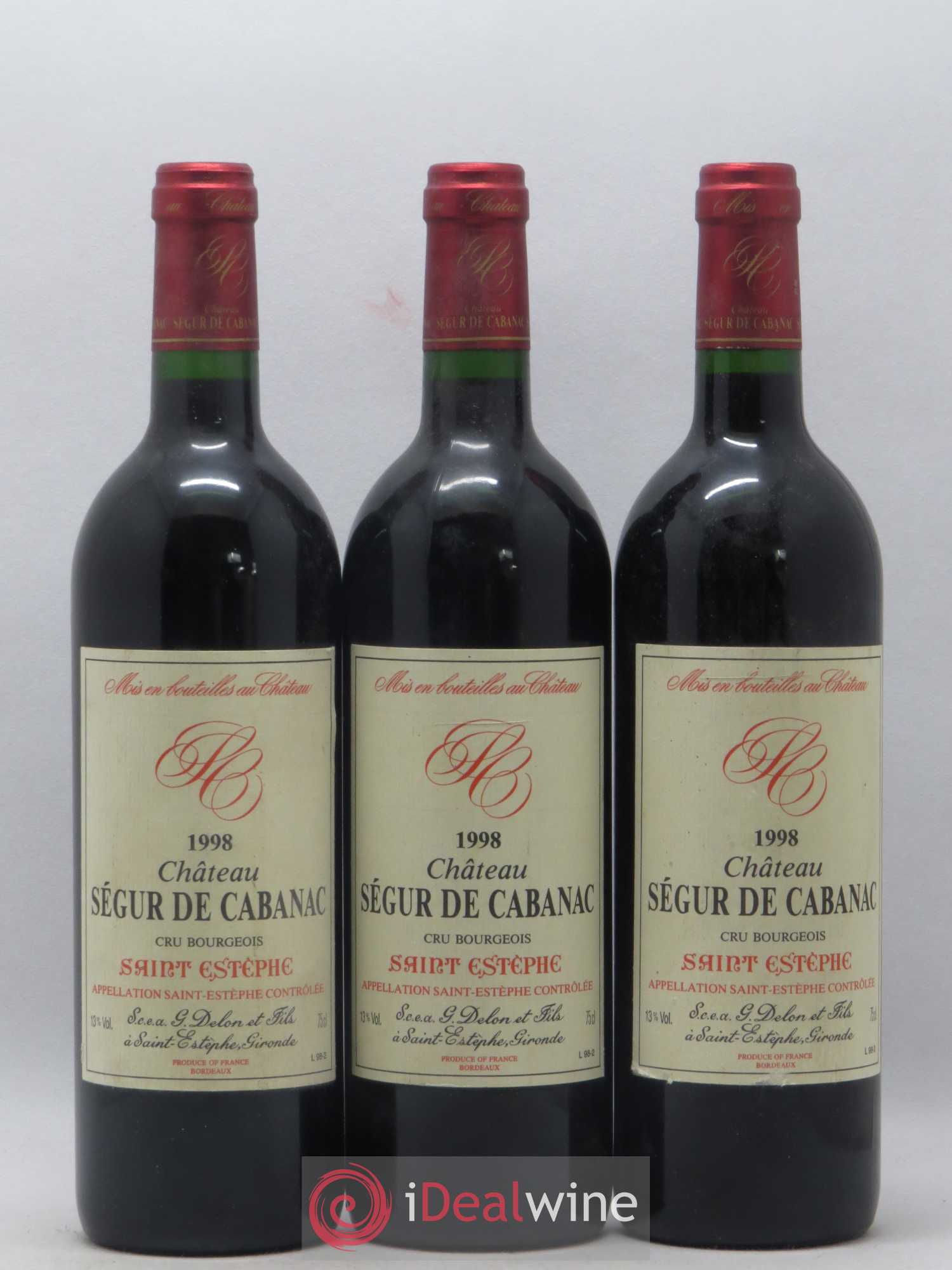 Château Ségur de Cabanac Cru Bourgeois 1998 - Lot de 6 bouteilles - 1