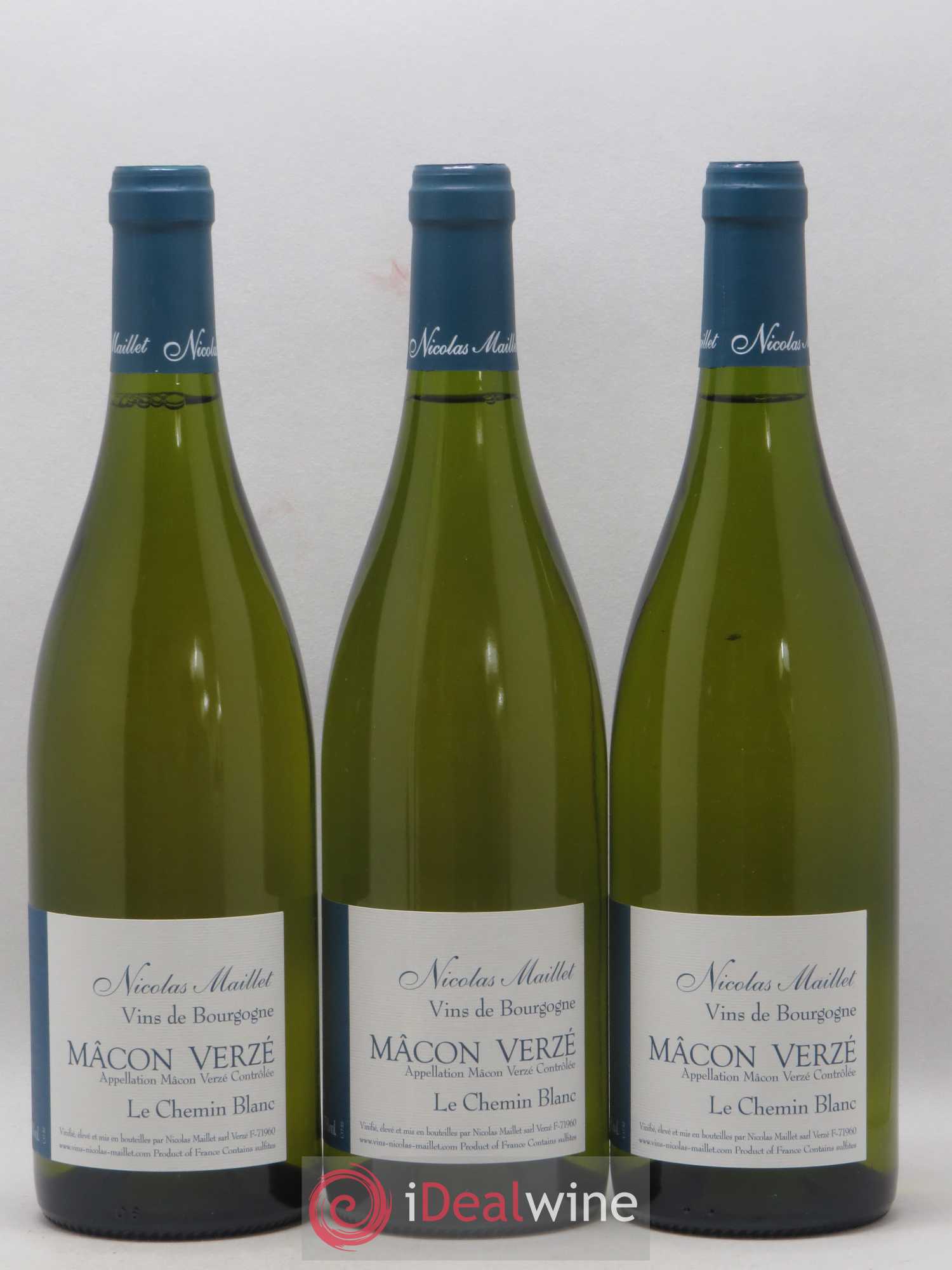 Mâcon-Verzé Le Chemin Blanc Nicolas Maillet 2017 - Lot de 3 bouteilles - 0