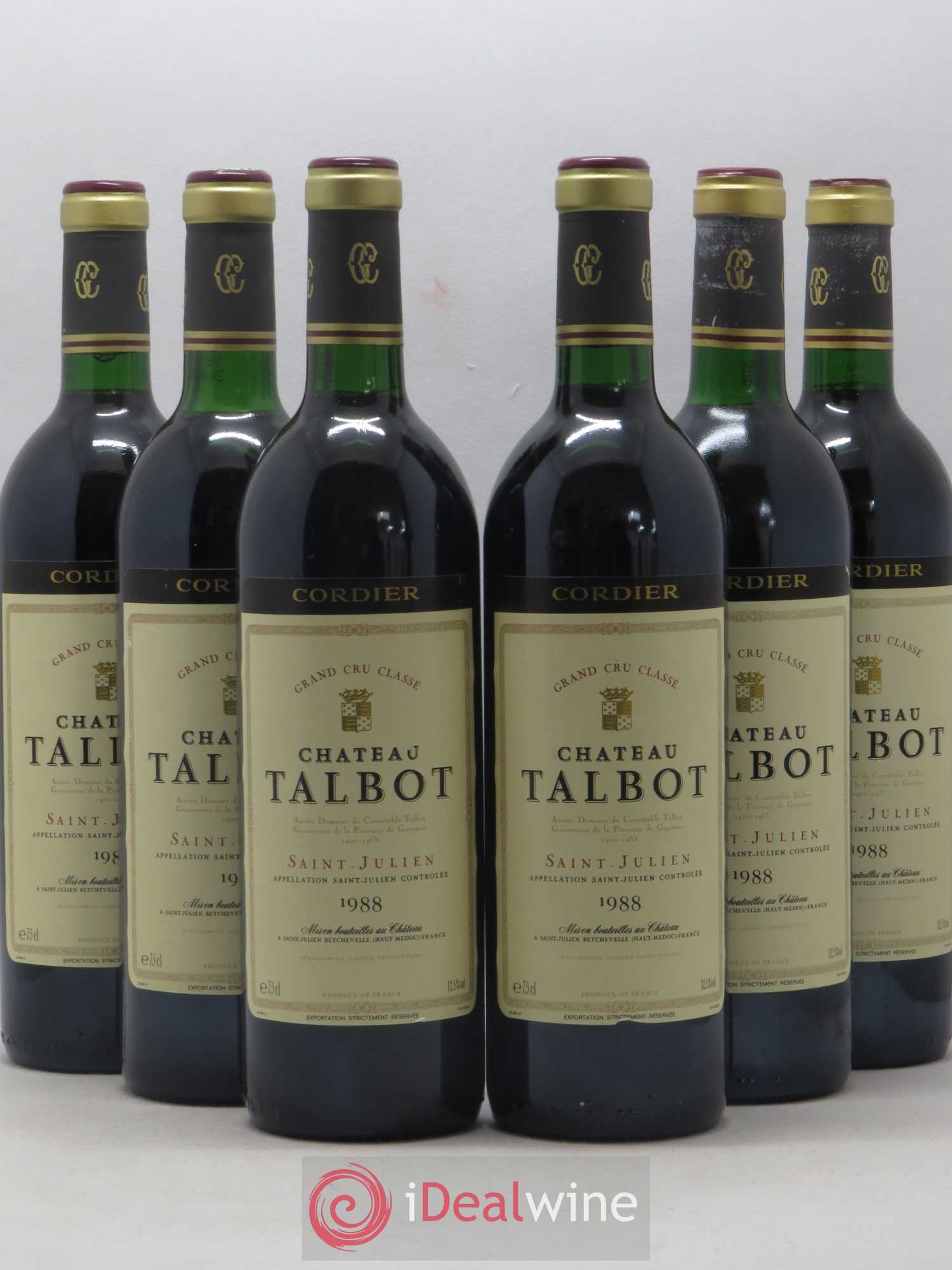 Château Talbot 4ème Grand Cru Classé 1988 - Lot de 6 bouteilles - 0