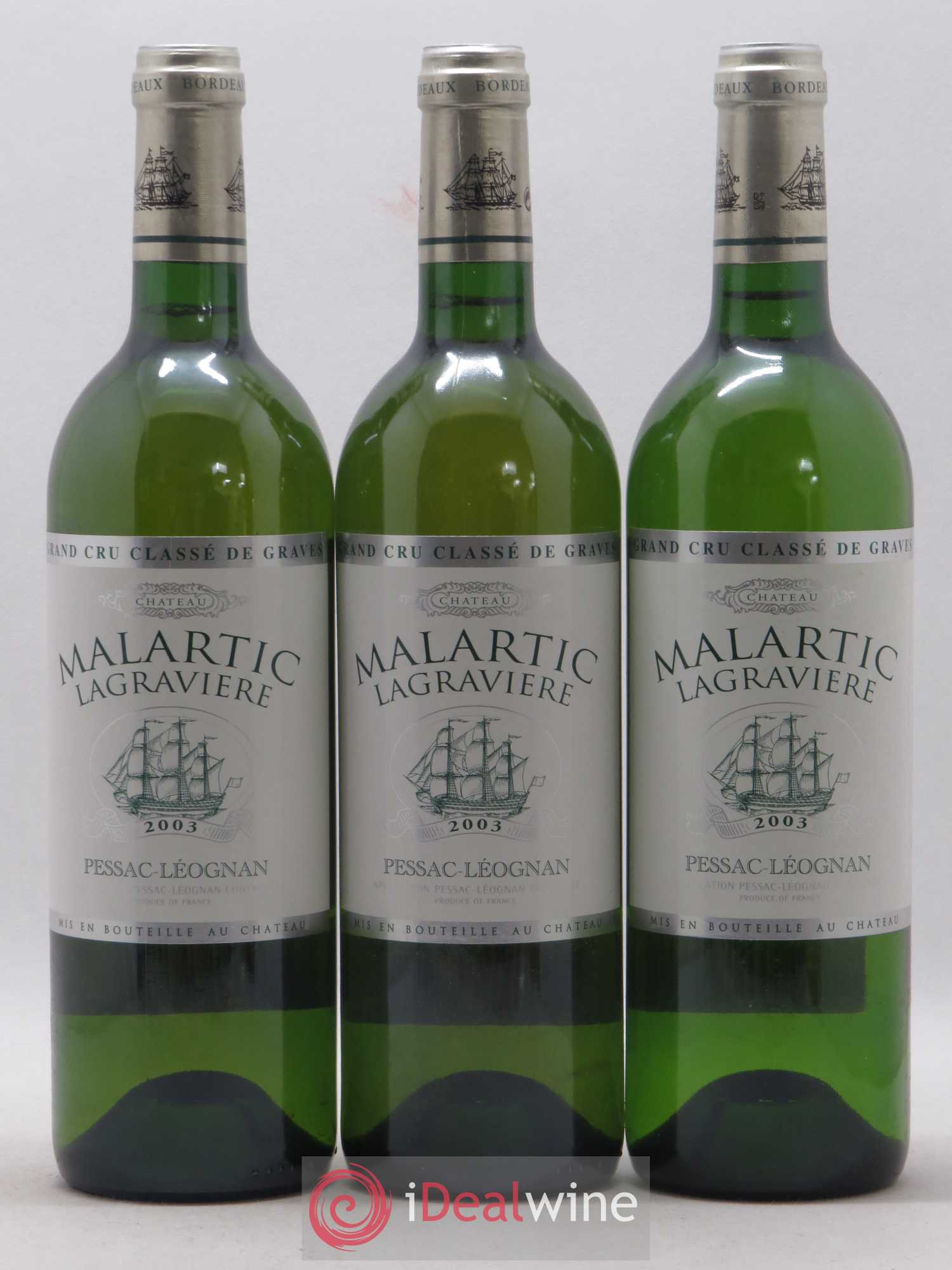 Château Malartic-Lagravière Cru Classé de Graves 2003 - Lot de 3 bouteilles - 0